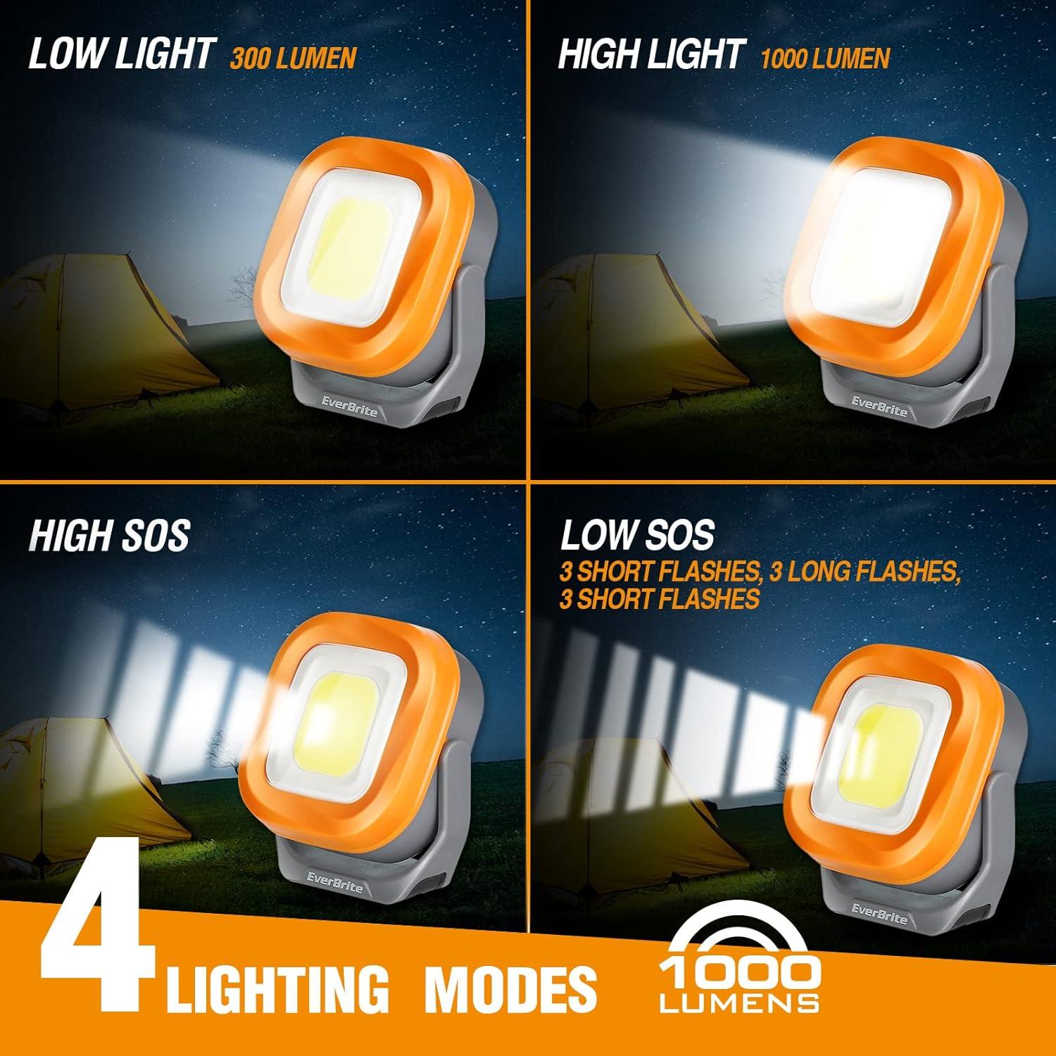 Luz de Trabajo LED Recargable EverBrite 1000 Lúmenes Naranja