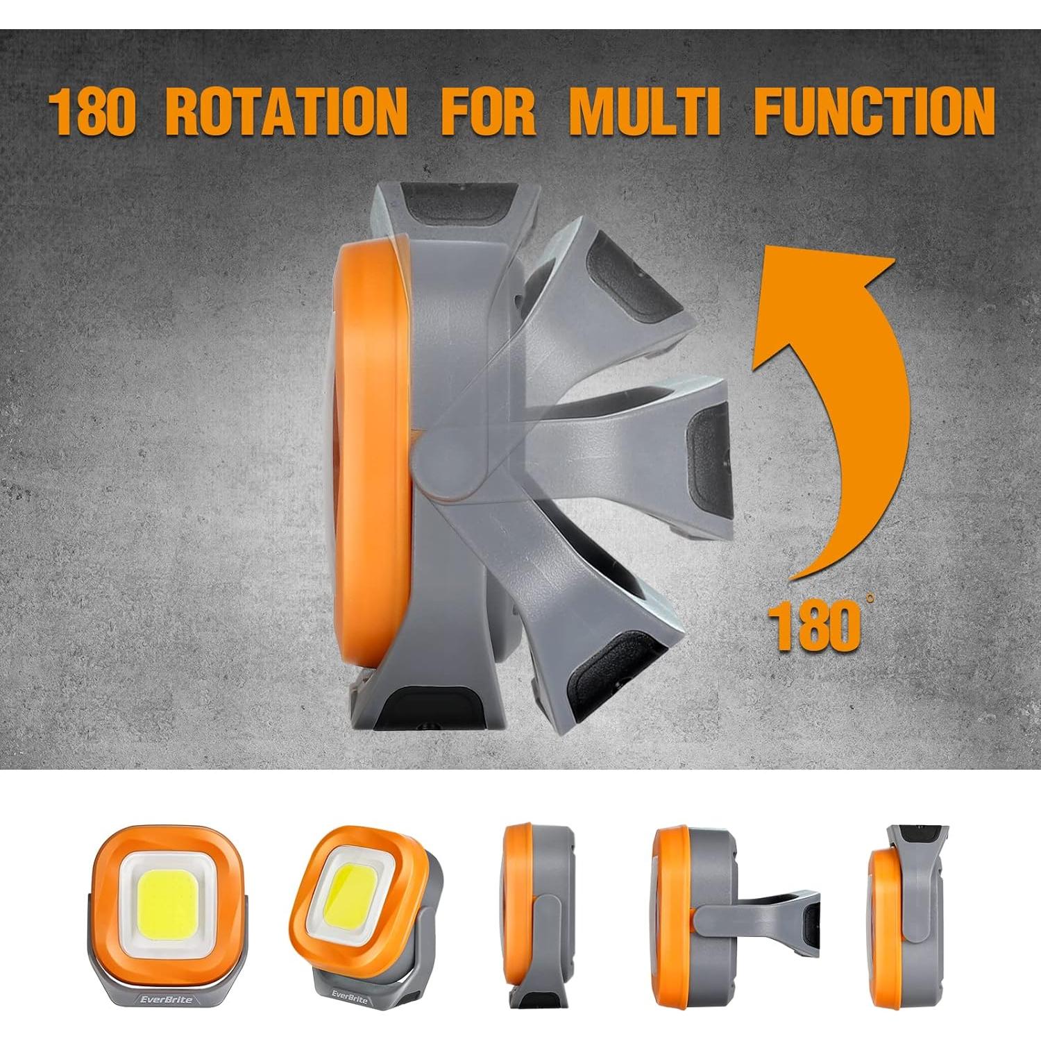 Luz de Trabajo LED Recargable EverBrite 1000 Lúmenes Naranja