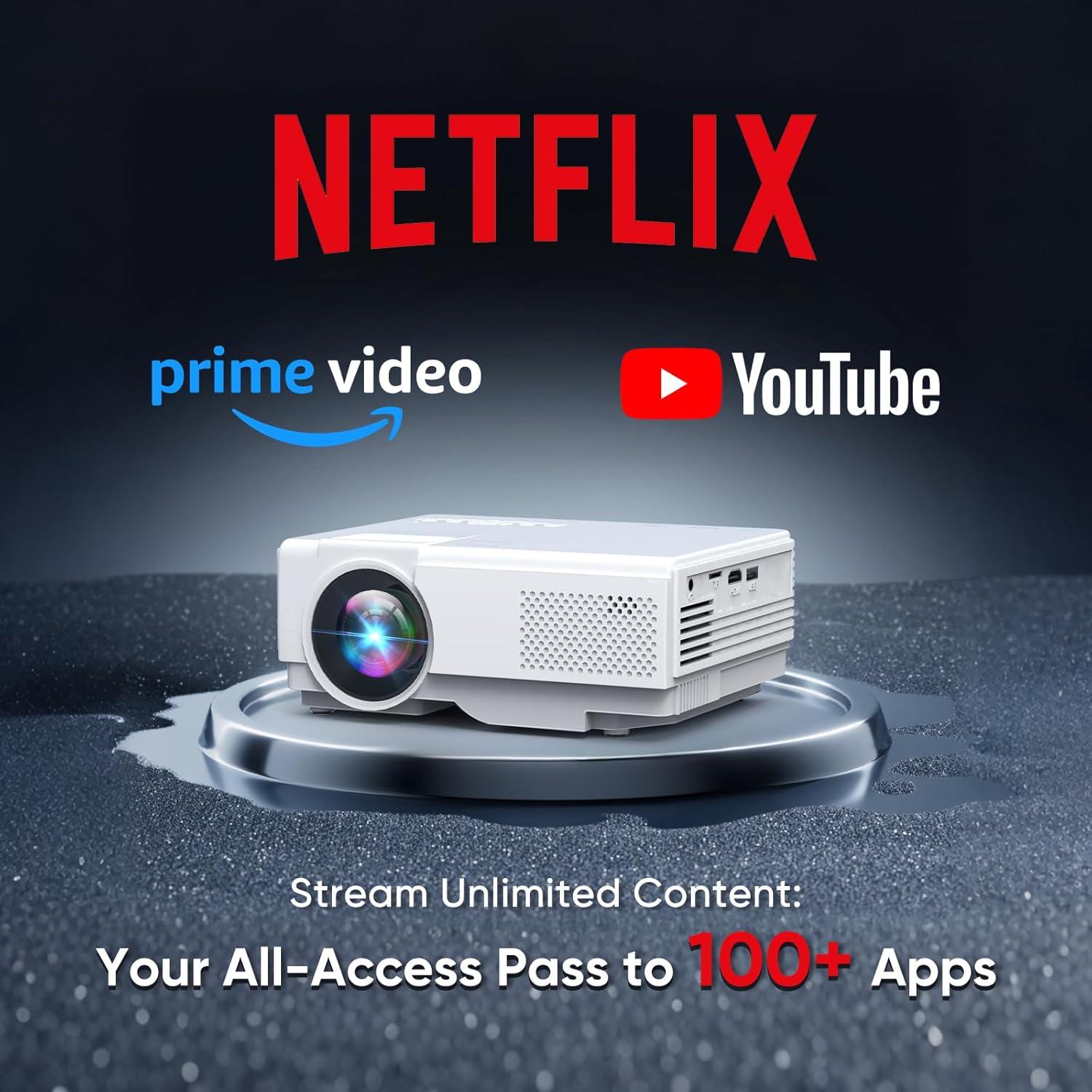 Proyector Inteligente NISOO 1080P WiFi Bluetooth Oficial Netflix
