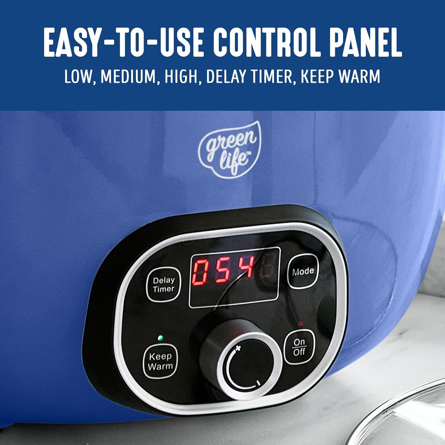 Olla de Cocción Lenta GreenLife 6QT Cerámica Antiadherente