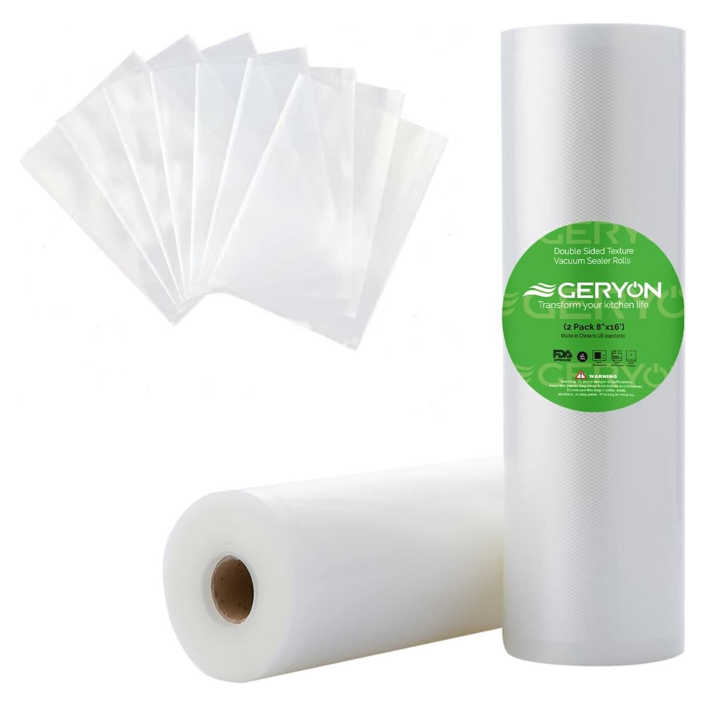 Bolsas de Sellado al Vacío GERYON 2 Paquetes 20.32 cm x 4.88 m