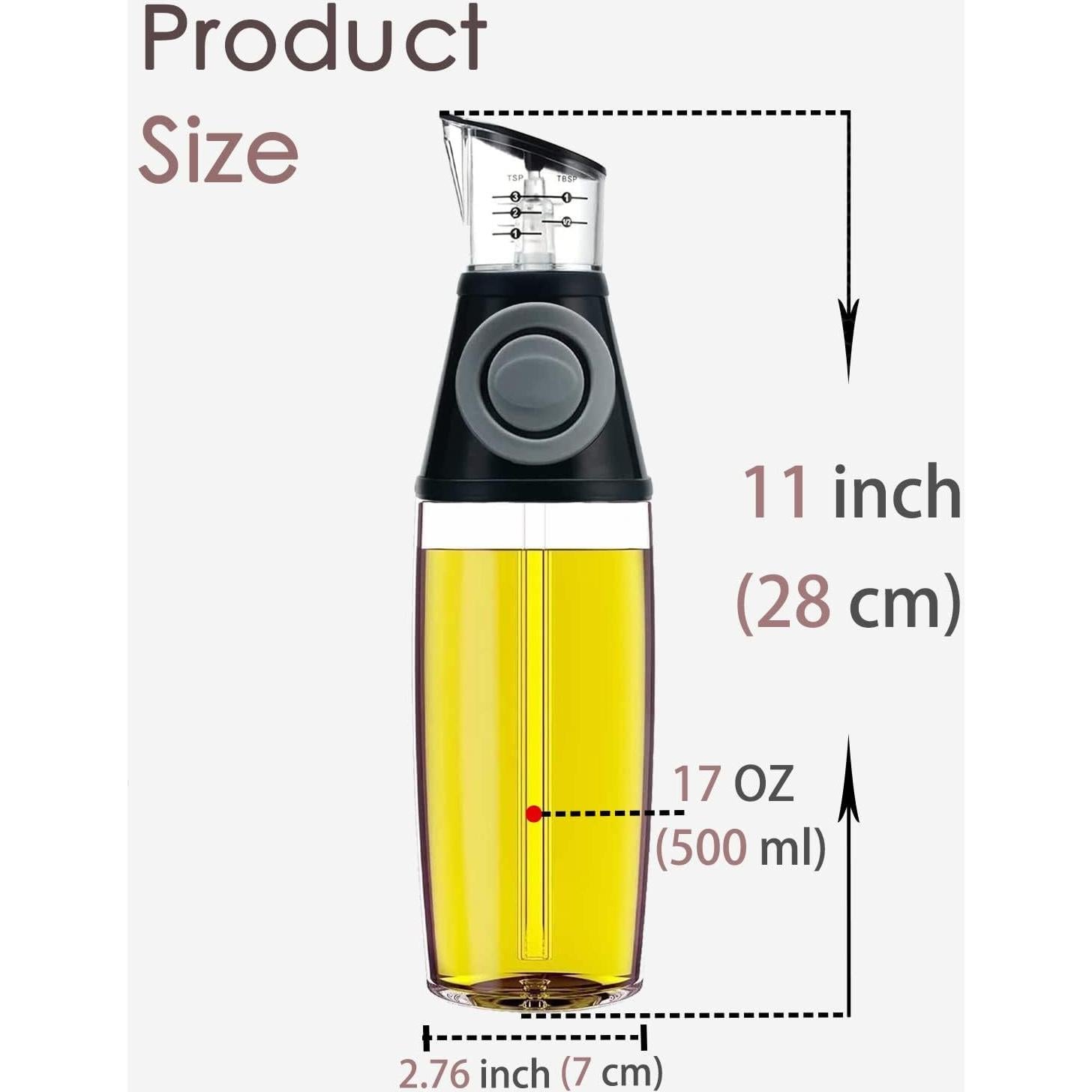 Botella dispensadora de aceite KITLAB 500ml vidrio negro