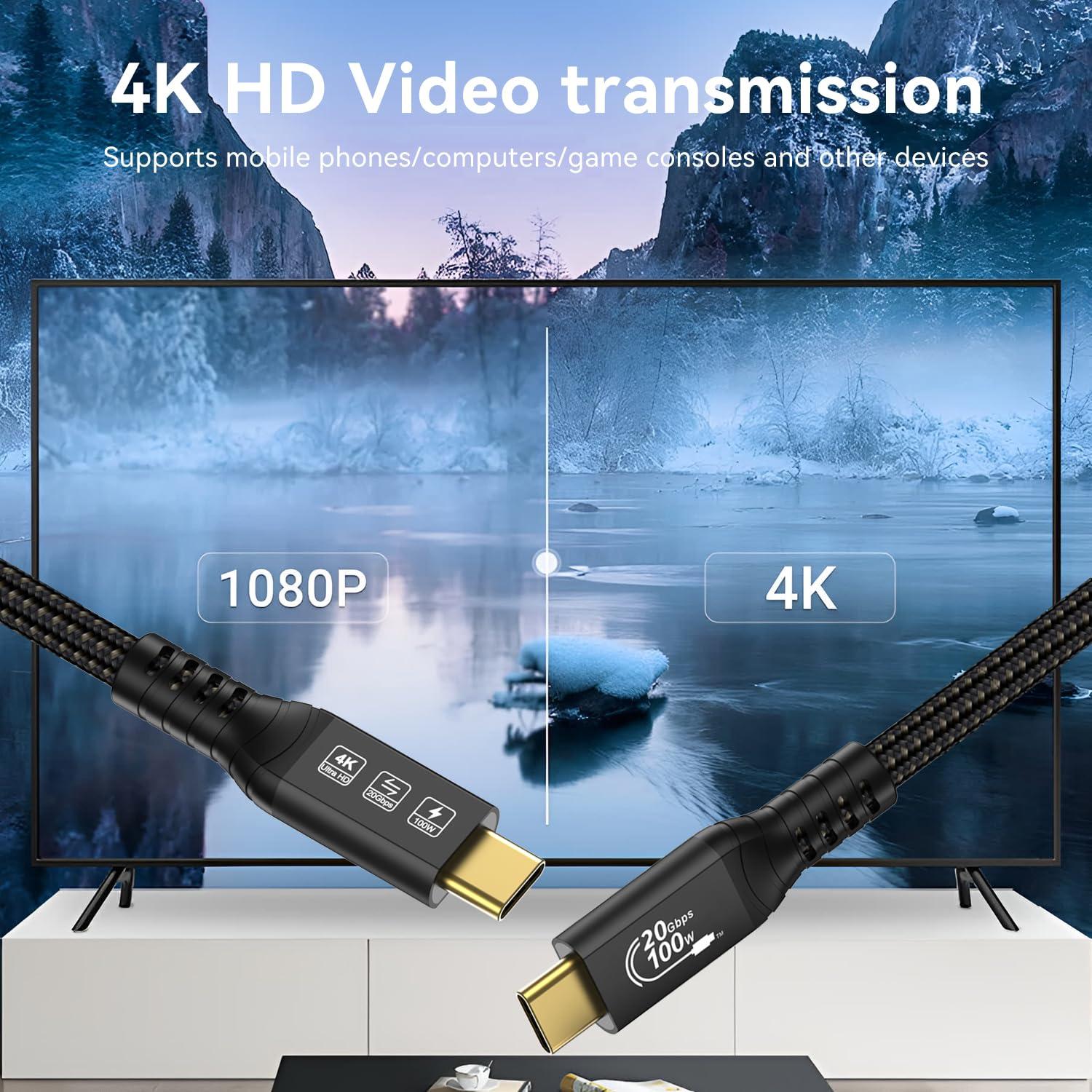 Cable USB C a C 5M 20Gbps 100W 4K 60Hz CableDeconn