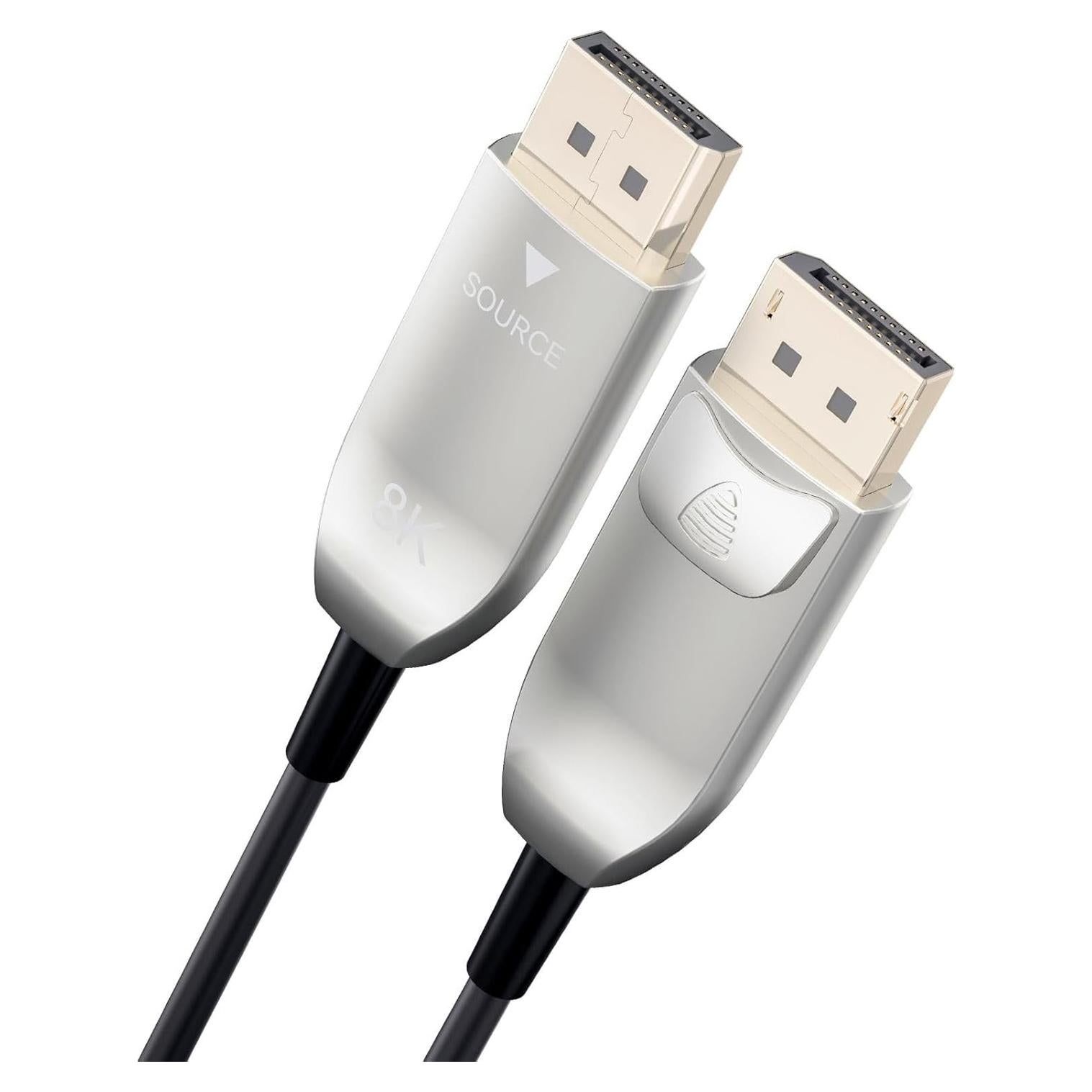 Cable DisplayPort 2.1 Lan-SK 3m Fibra Óptica 8K 54Gbps