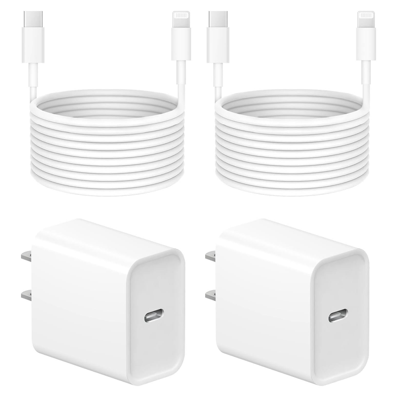 Cargador Rápido USB-C 20W Coreykin + 2 Cables 10FT