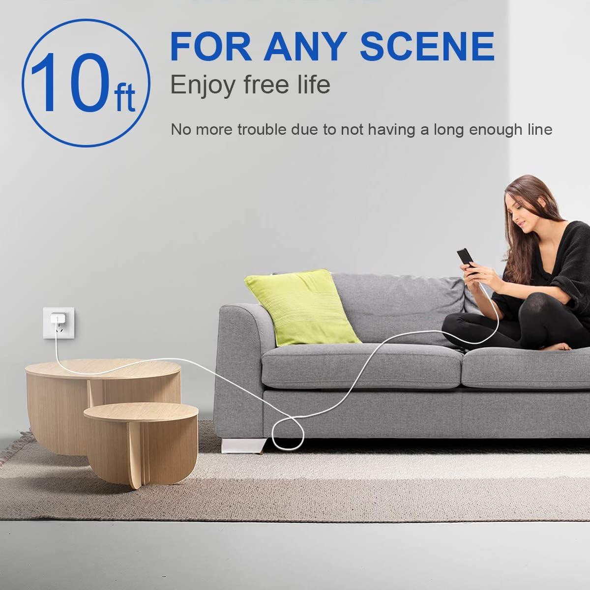 Cargador Rápido USB-C 20W Coreykin + 2 Cables 10FT