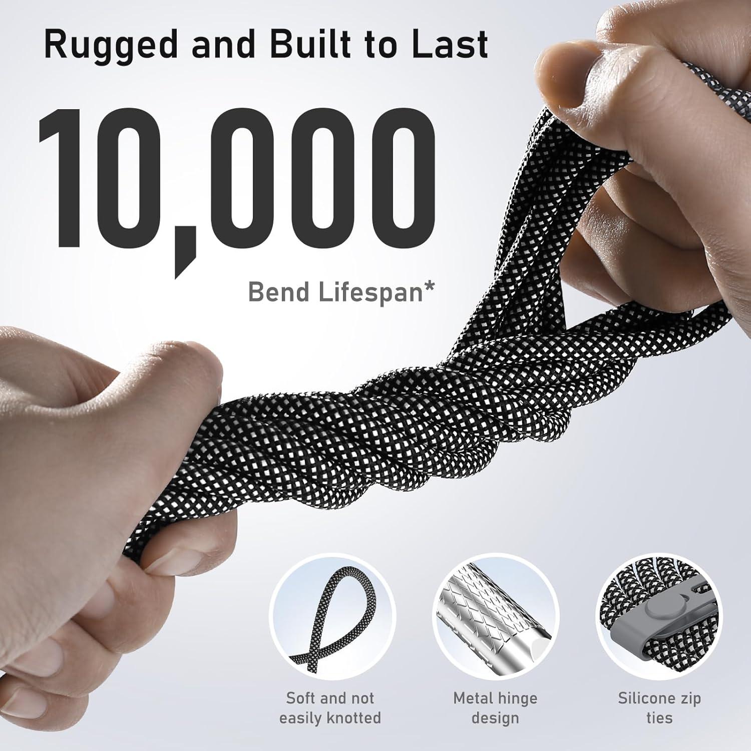 Cable USB C a USB C 3.05m 240W Trenzado con Rotación 180°