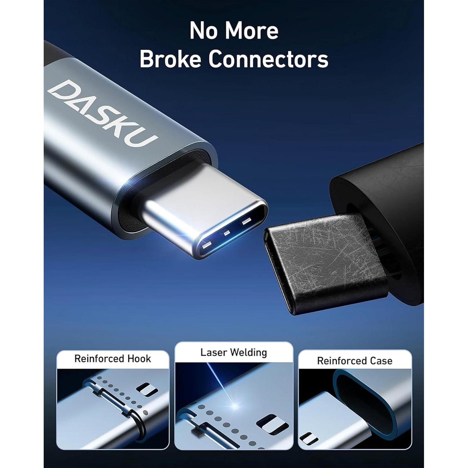 Cable USB C a USB C 15FT Dasku 100W Carga Rápida Trenzado