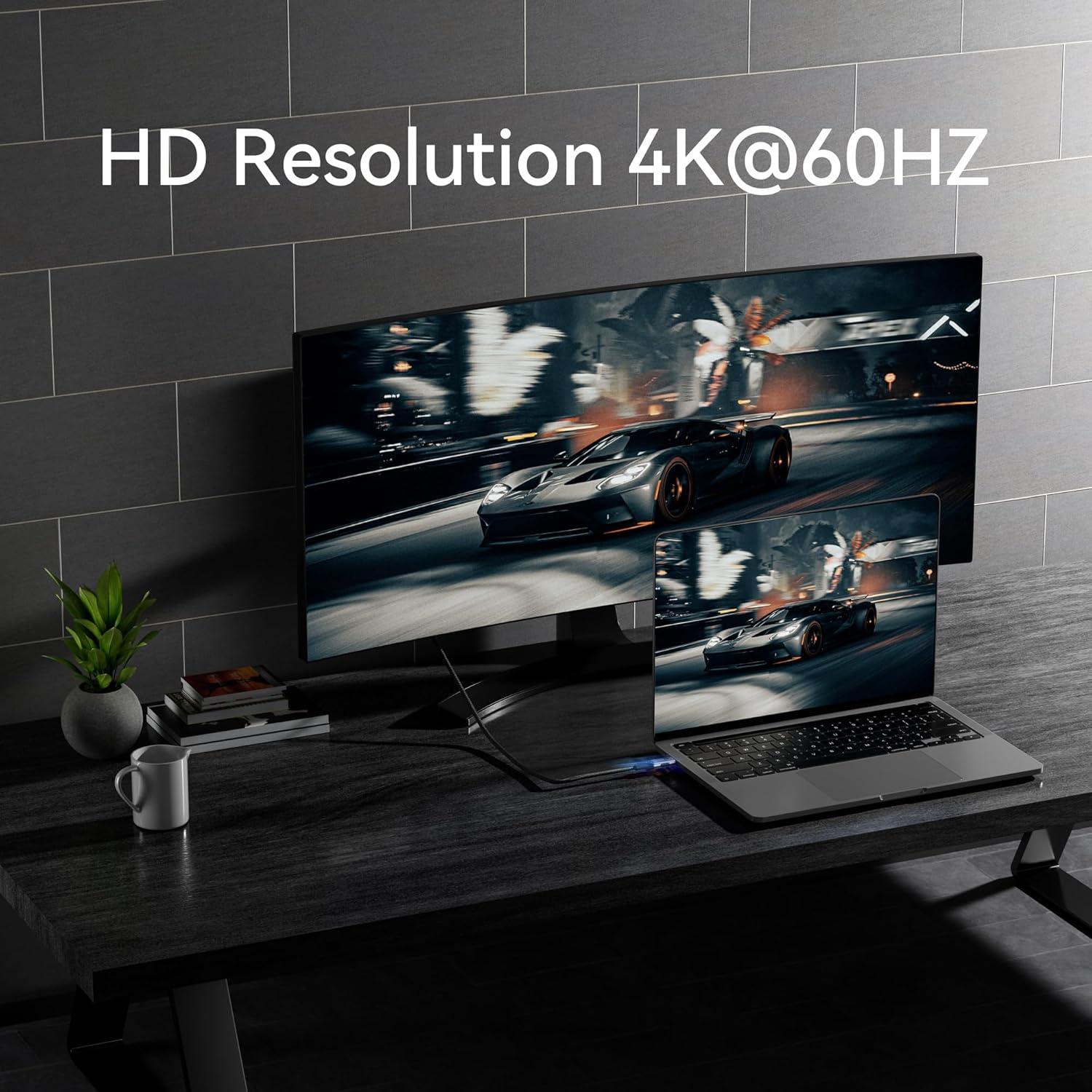 Cable USB-C a USB-C 6m 20Gbps 4K@60Hz Carga Rápida 100W BAWIOFIAU