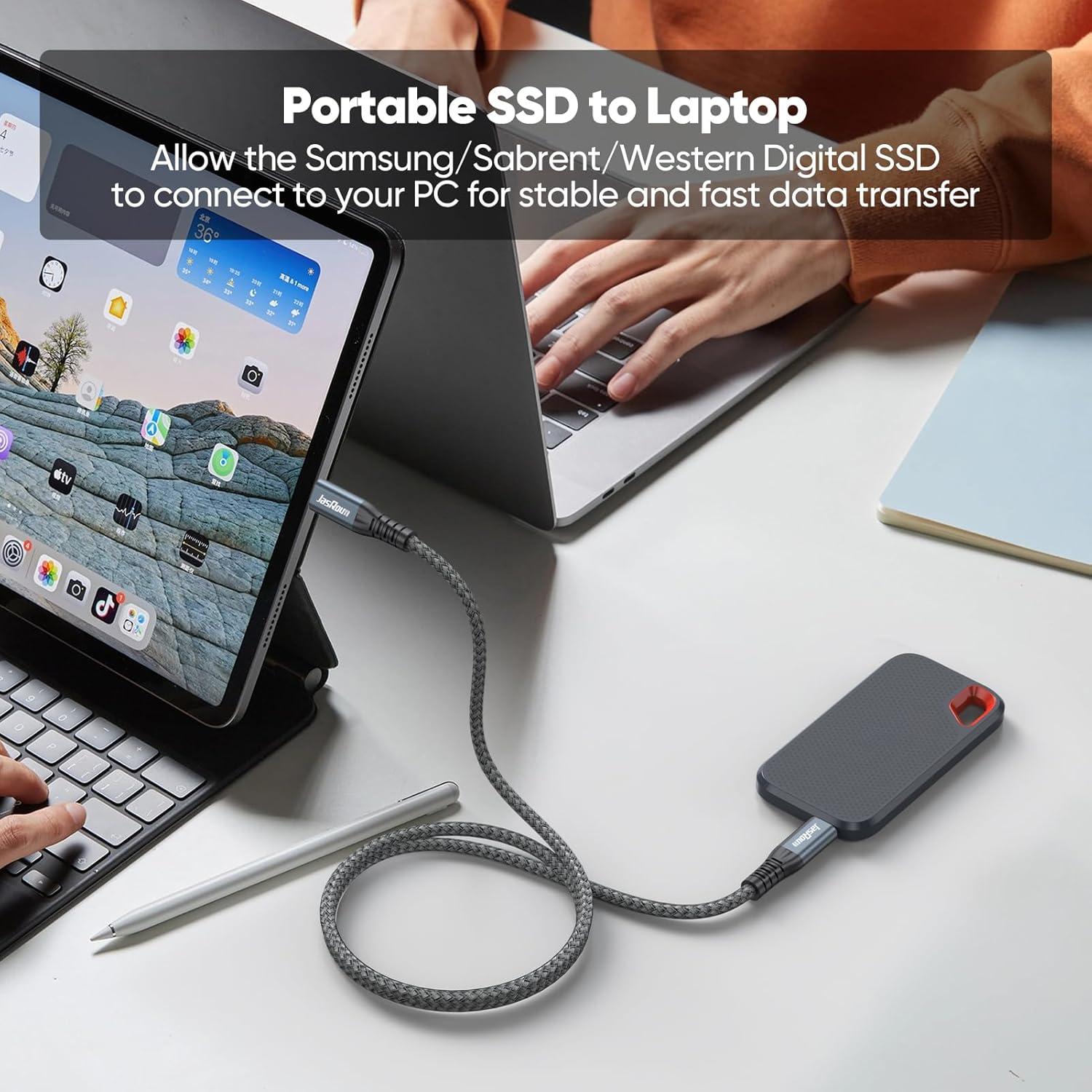 Cable USB C 0.91m JasRoum 3.2 Gen 2x2 20Gbps 240W 4K