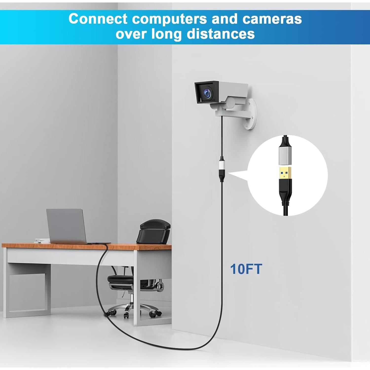 Cable USB 3.0 A a A 10FT (3.05m) Macho a Macho - Alta Velocidad