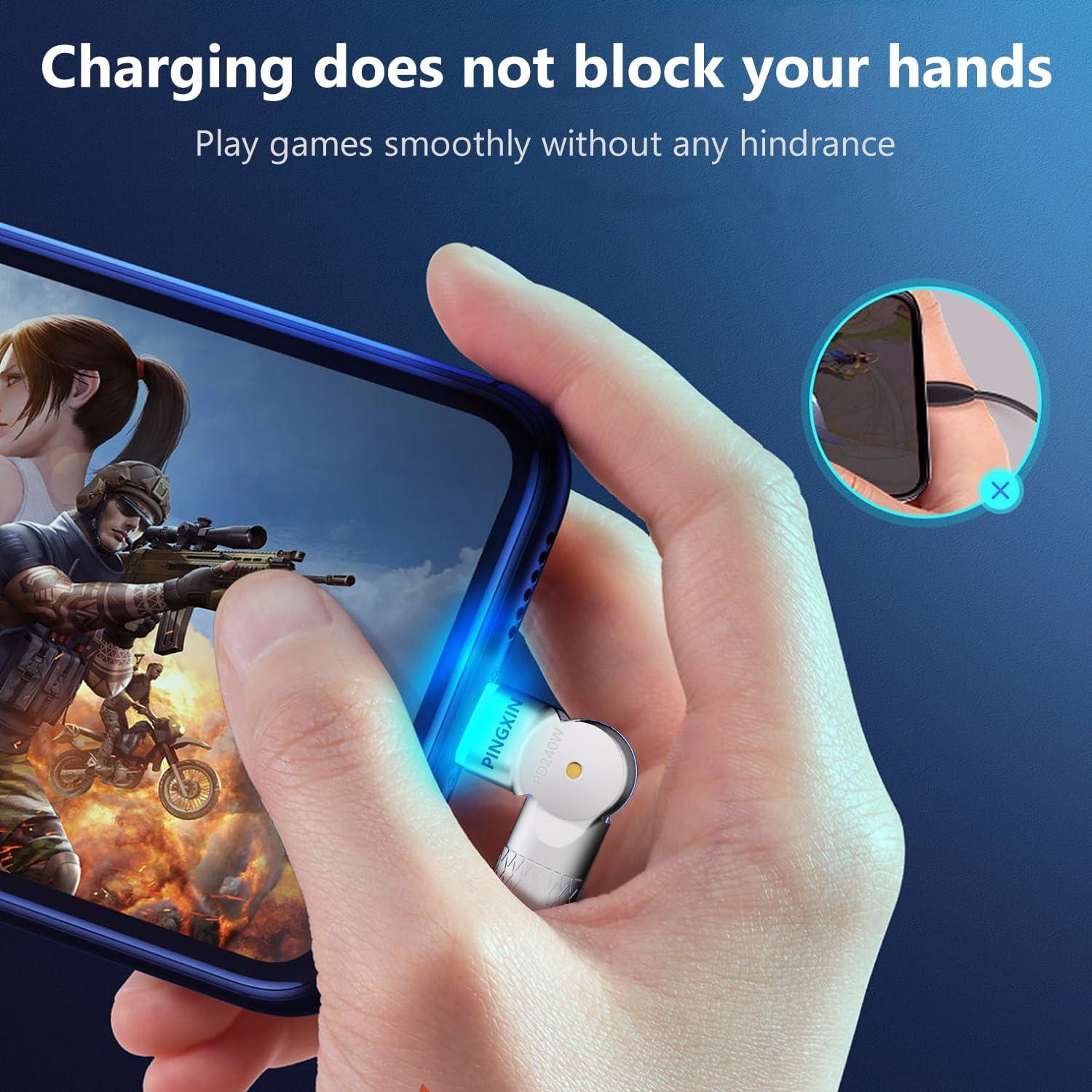 Cable USB C a USB C 3m PINGXIN 240W Carga Rápida Doble Cabeza