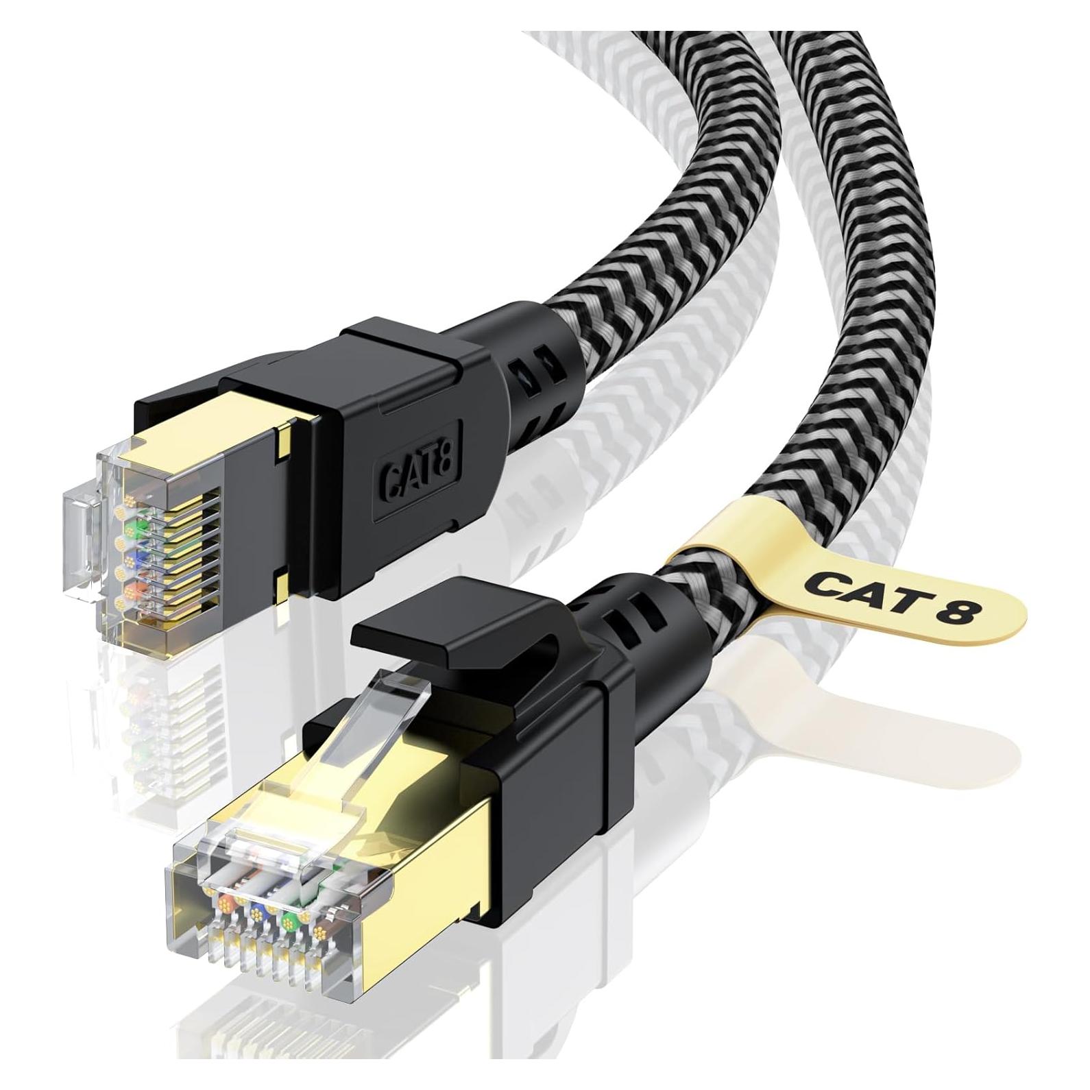 Cable Ethernet Cat 8 7.62m CABNEER 40Gbps Blindado RJ45