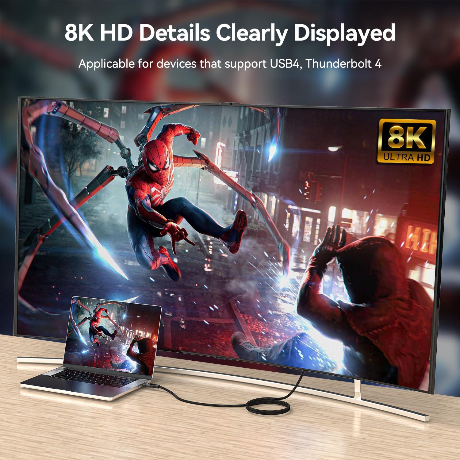 Cable Thunderbolt 4 ConnBull 3.05m 40Gbps Carga 100W 8K