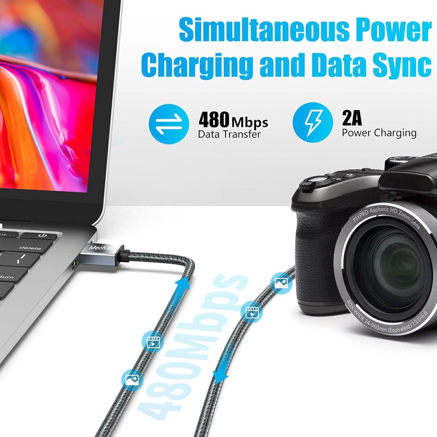 Cable USB 2.0 Meokse Mini B 6M Alta Velocidad 480Mbps