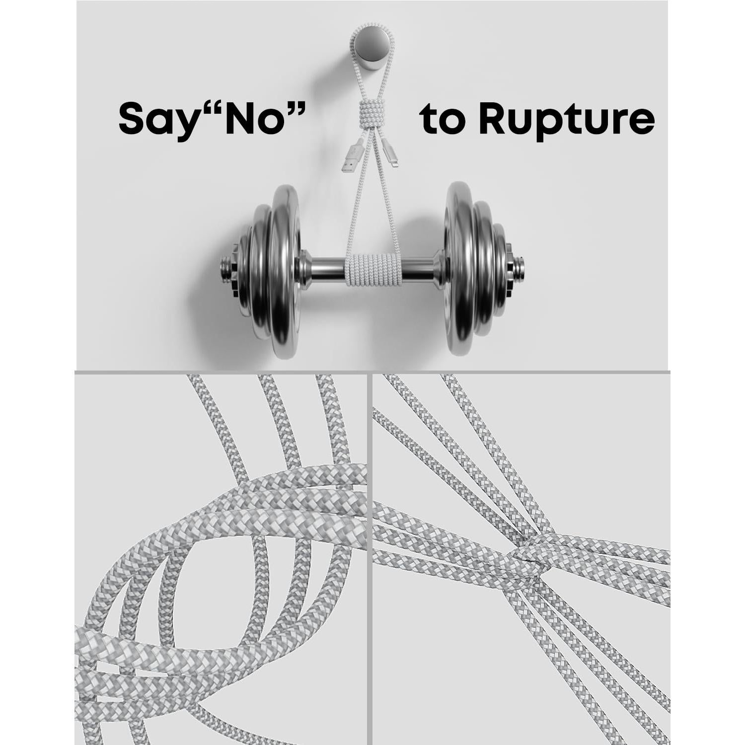 Cargador Rápido Estbuc para iPhone 3 Pack 10FT MFi Nylon