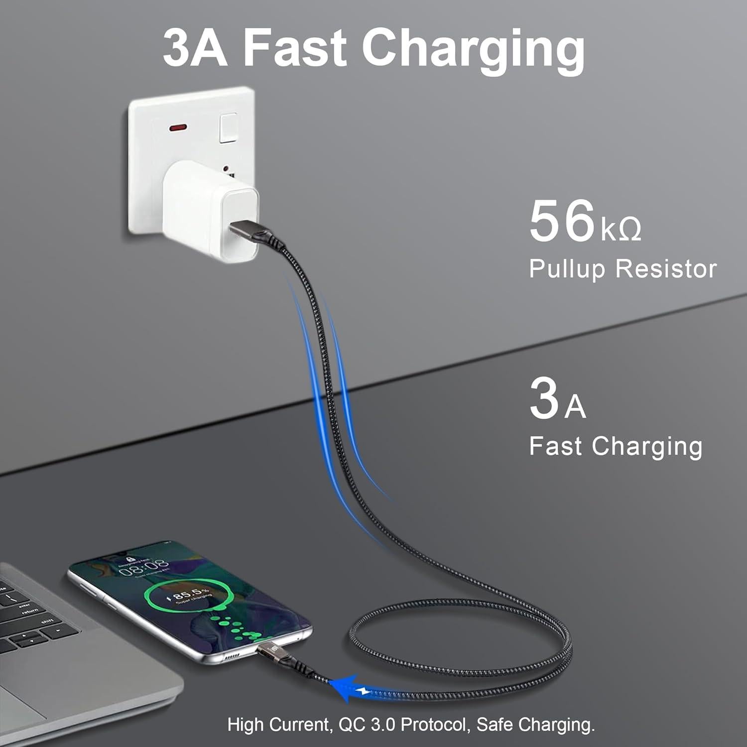 Cable USB A a USB C 3m Elfesoul 10Gbps Carga Rápida 3A
