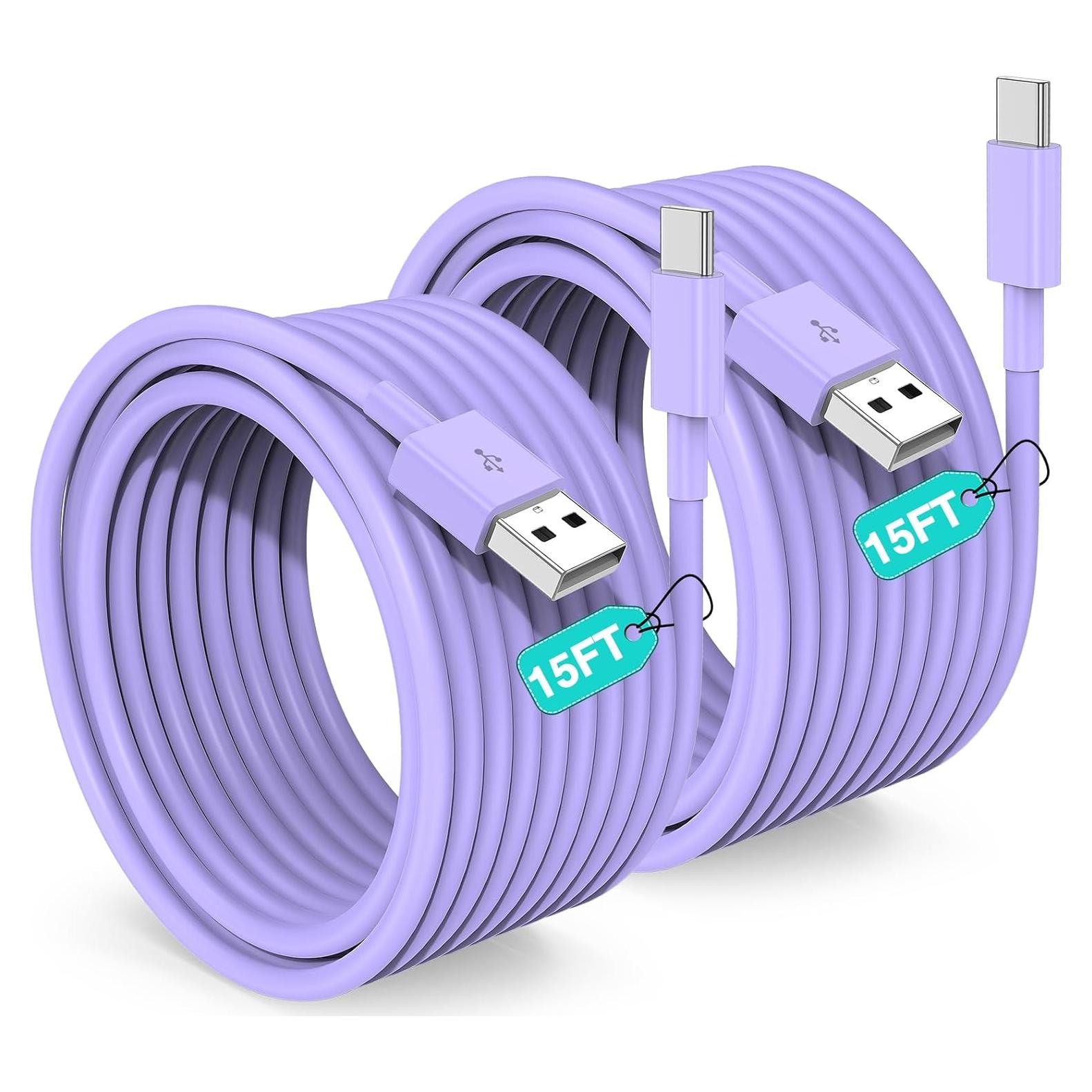 Cable USB C Extra Largo 5m Hcoob - Carga Rápida para iPhone y Samsung