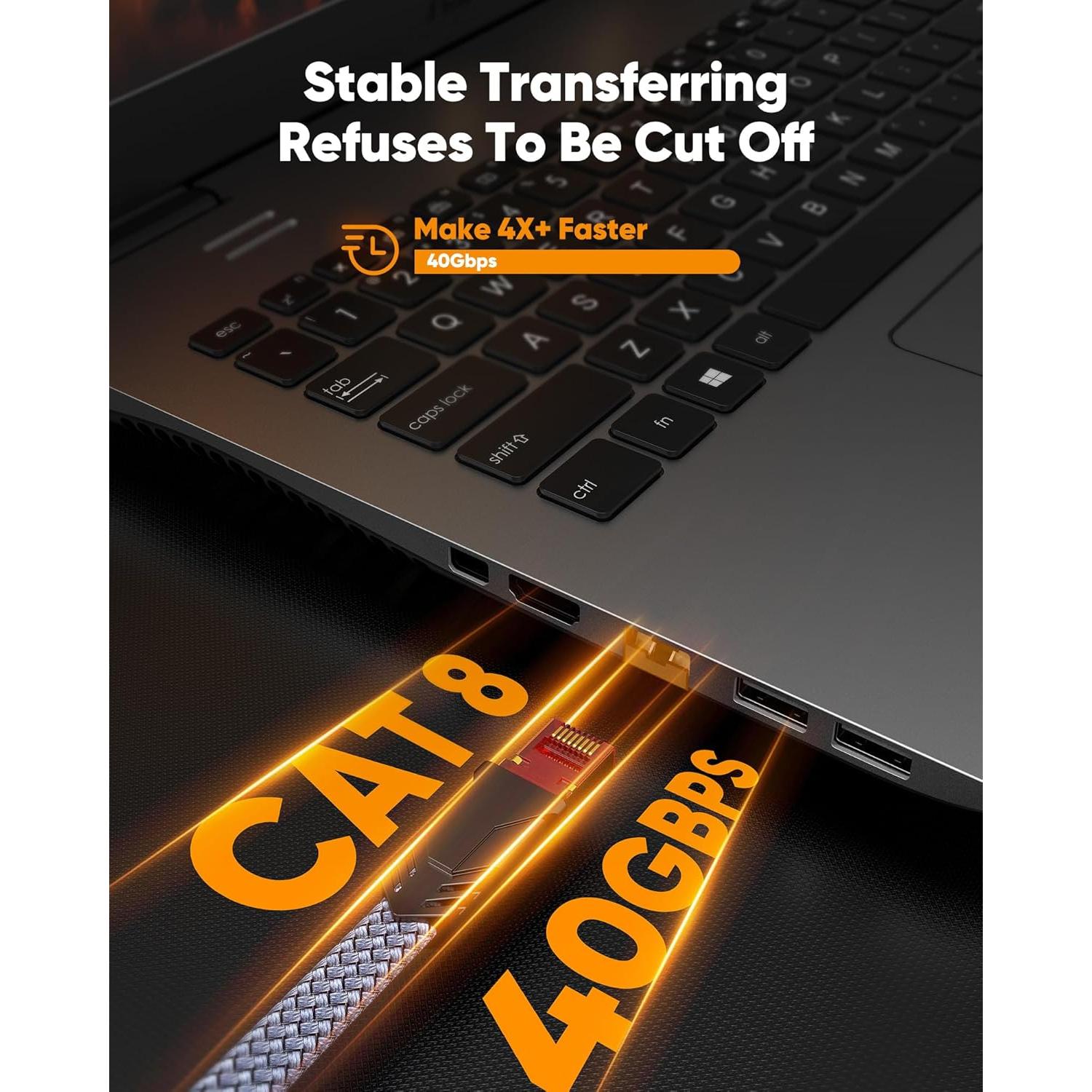 Cable Ethernet Cat 8 Snowkids 15.24 m 40Gbps 2000MHz RJ45