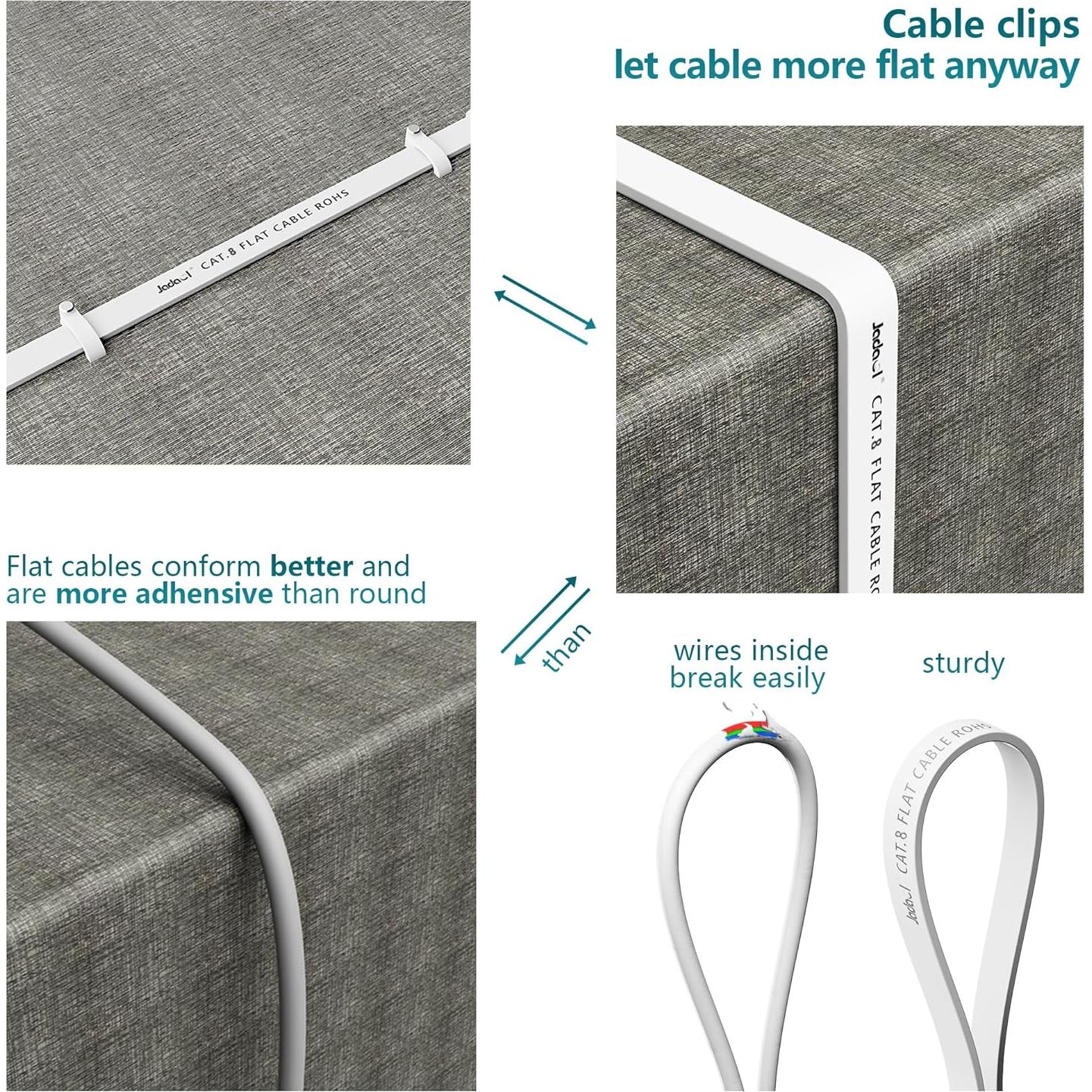 Cable Ethernet Cat 8 Jadaol 7.62m Alta Velocidad 40Gbps