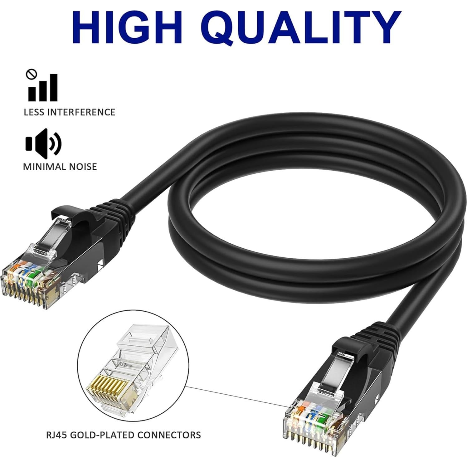 Cable Ethernet Cat 6 Adoreen 45.72m Negro RJ45 Flexible