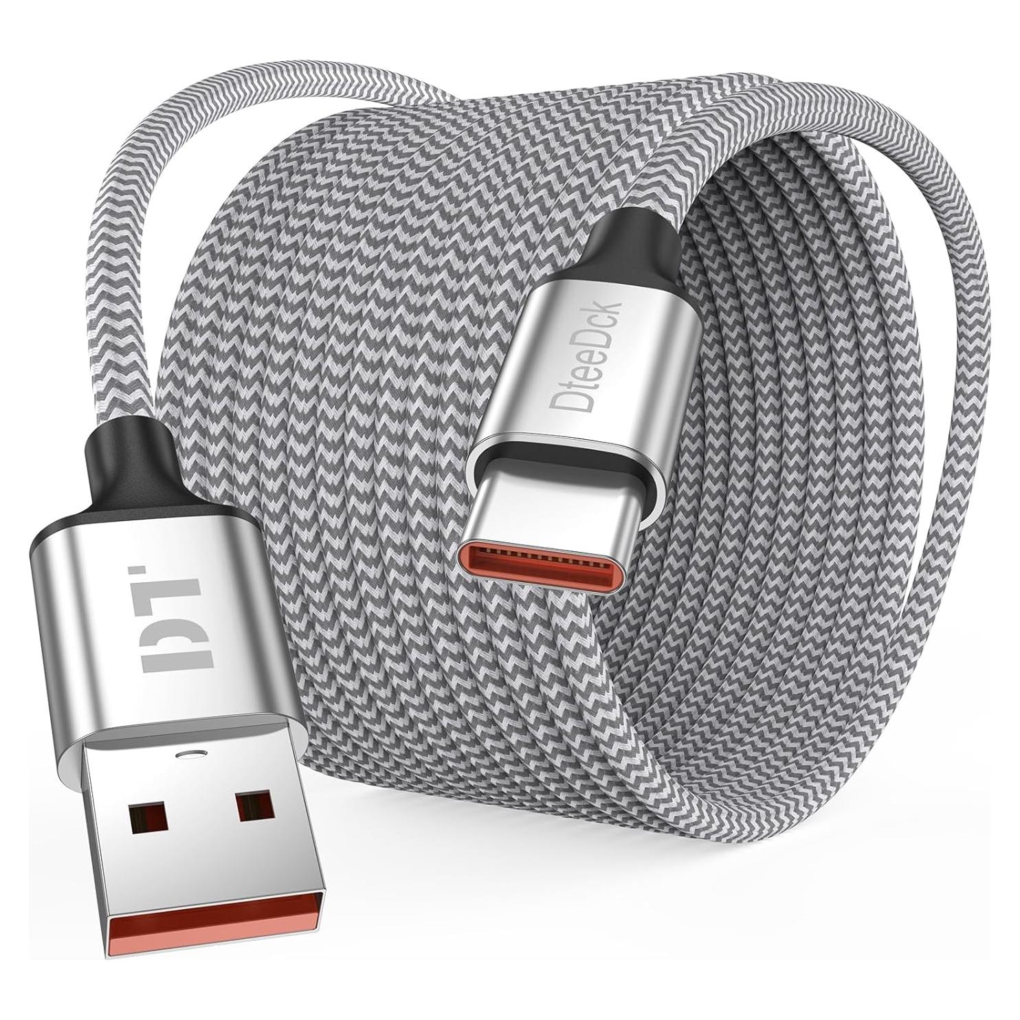 Cable USB A a USB C 6m DteeDck Carga Rápida 12W 480Mbps