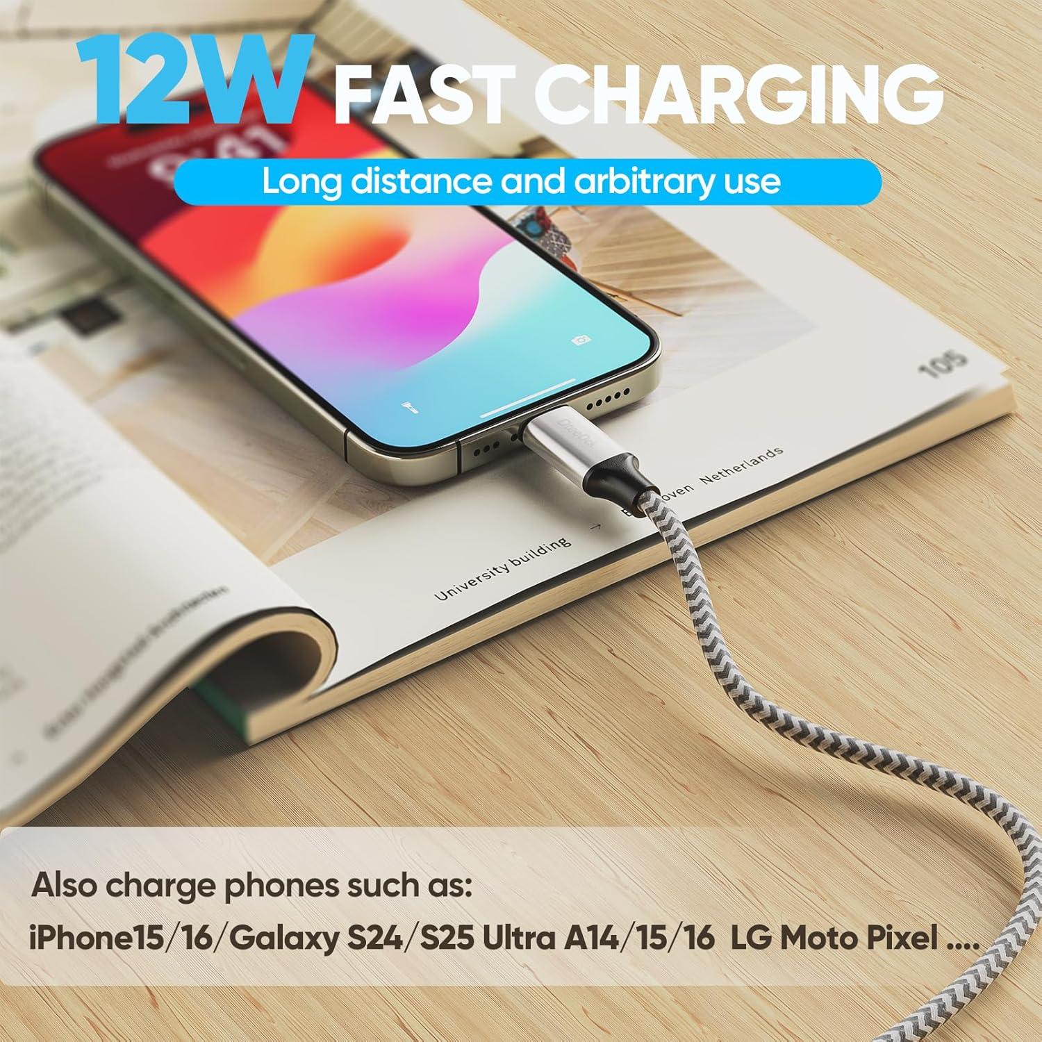 Cable USB A a USB C 6m DteeDck Carga Rápida 12W 480Mbps