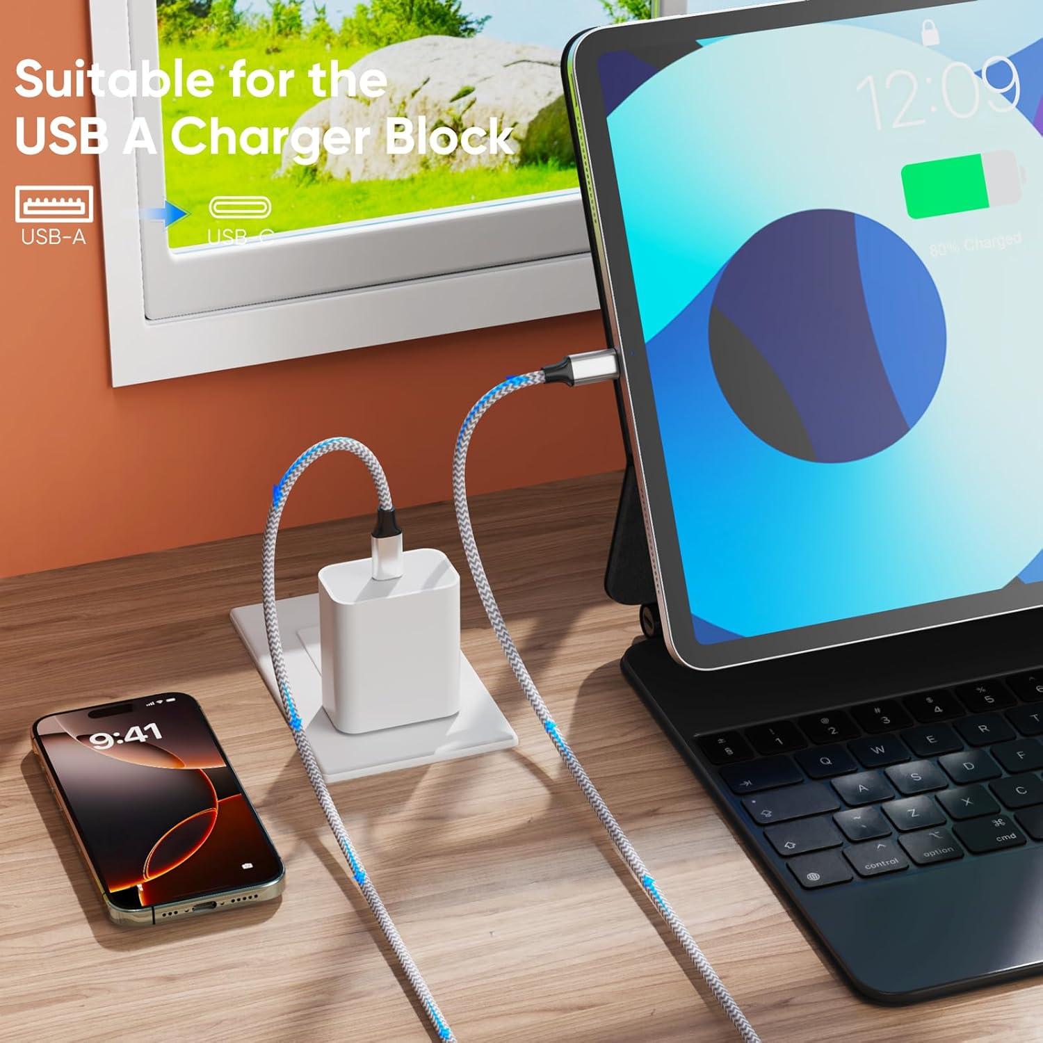 Cable USB A a USB C 6m DteeDck Carga Rápida 12W 480Mbps