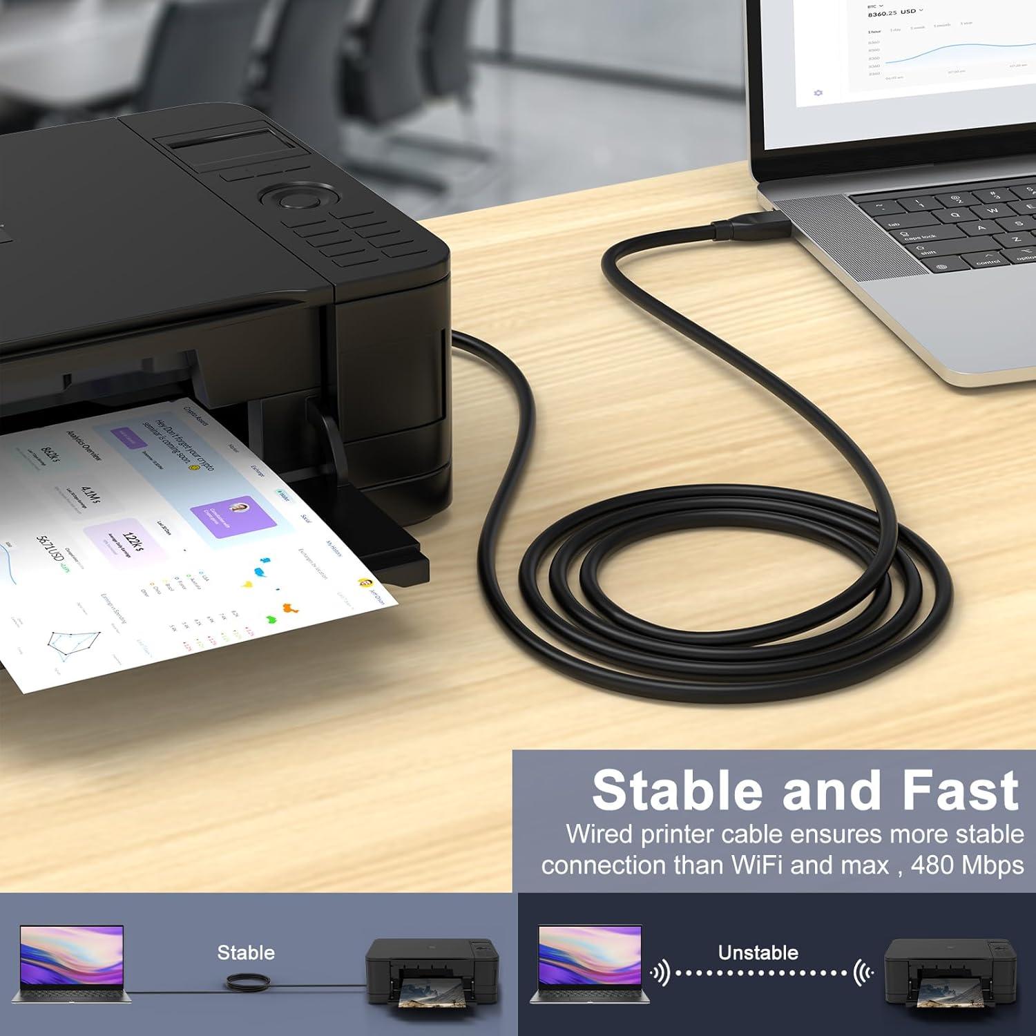 Cable USB C a USB B 6.1m alta velocidad para impresoras