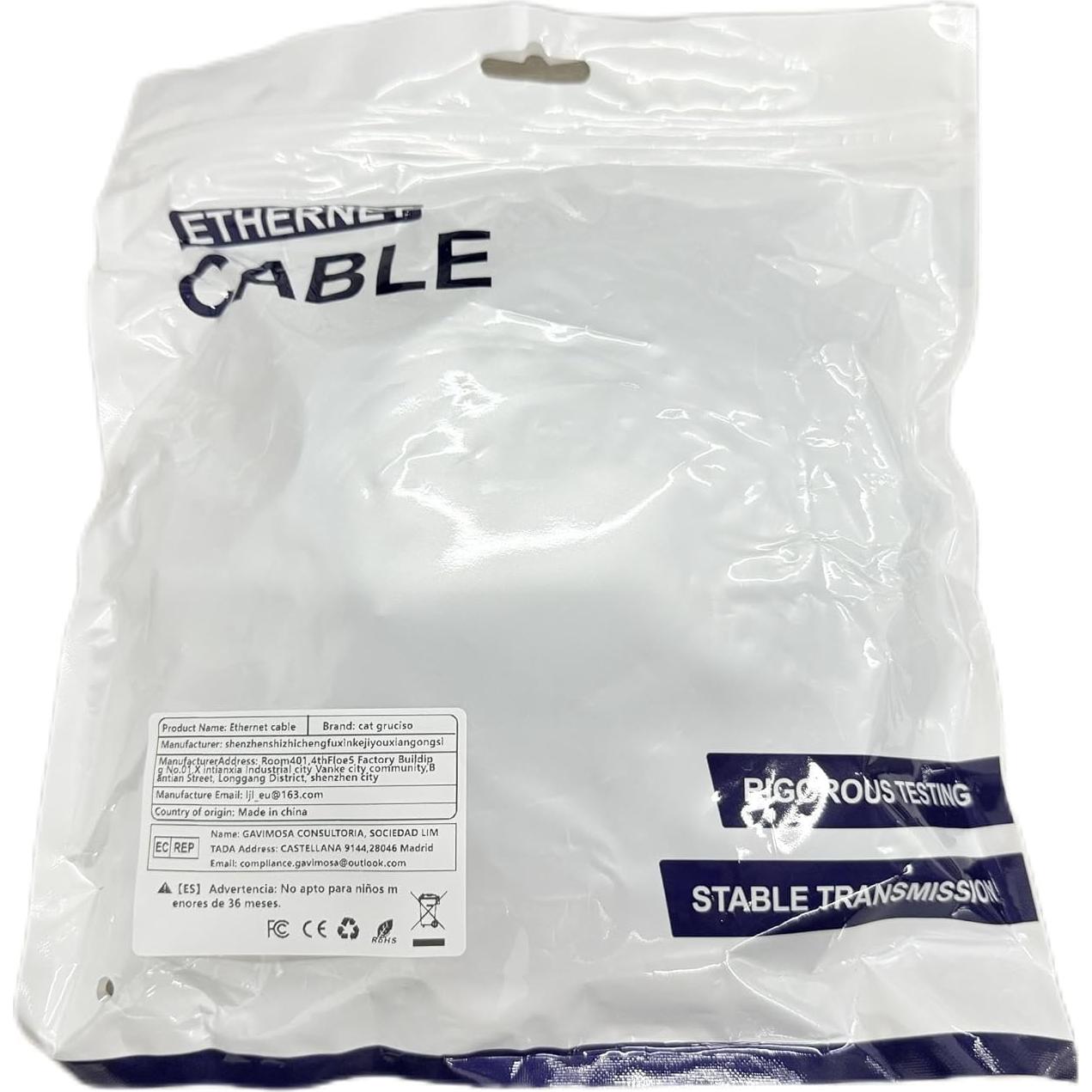 Cable Ethernet Cat 8 30.48M Gruciso 40Gbps 2000MHz RJ45