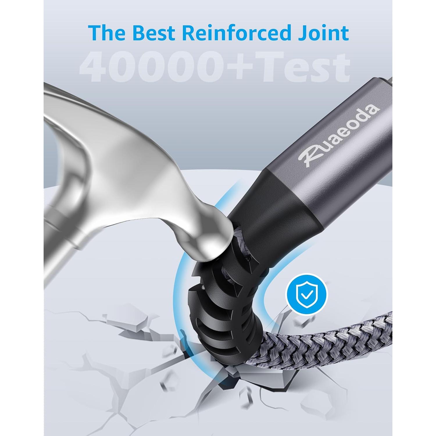 Cable Micro USB Largo Ruaeoda 3.05m Trenzado Nylon Alta Velocidad