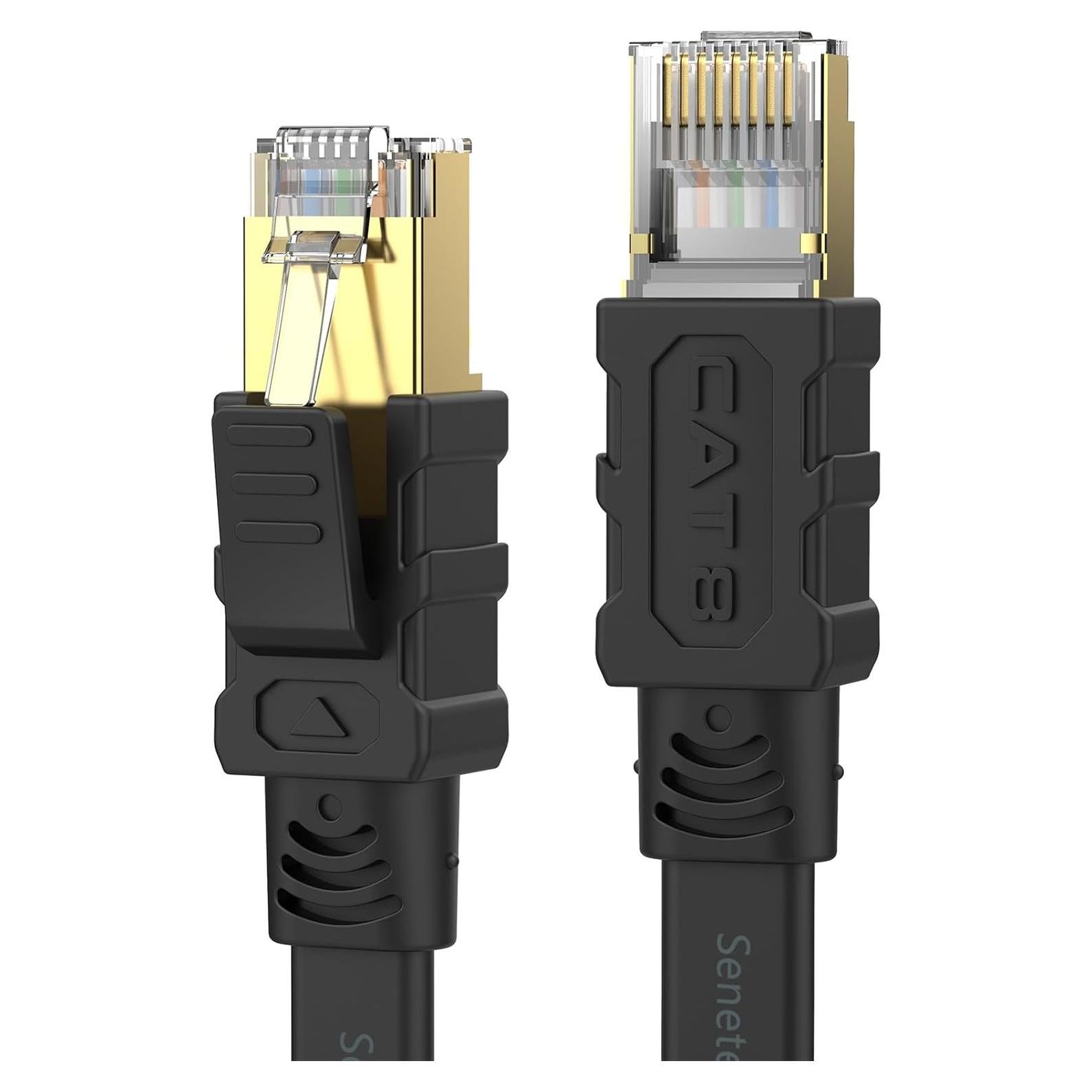 Cable Ethernet Cat 8 Senetem 30M 40Gbps 2000MHz RJ45 Plano
