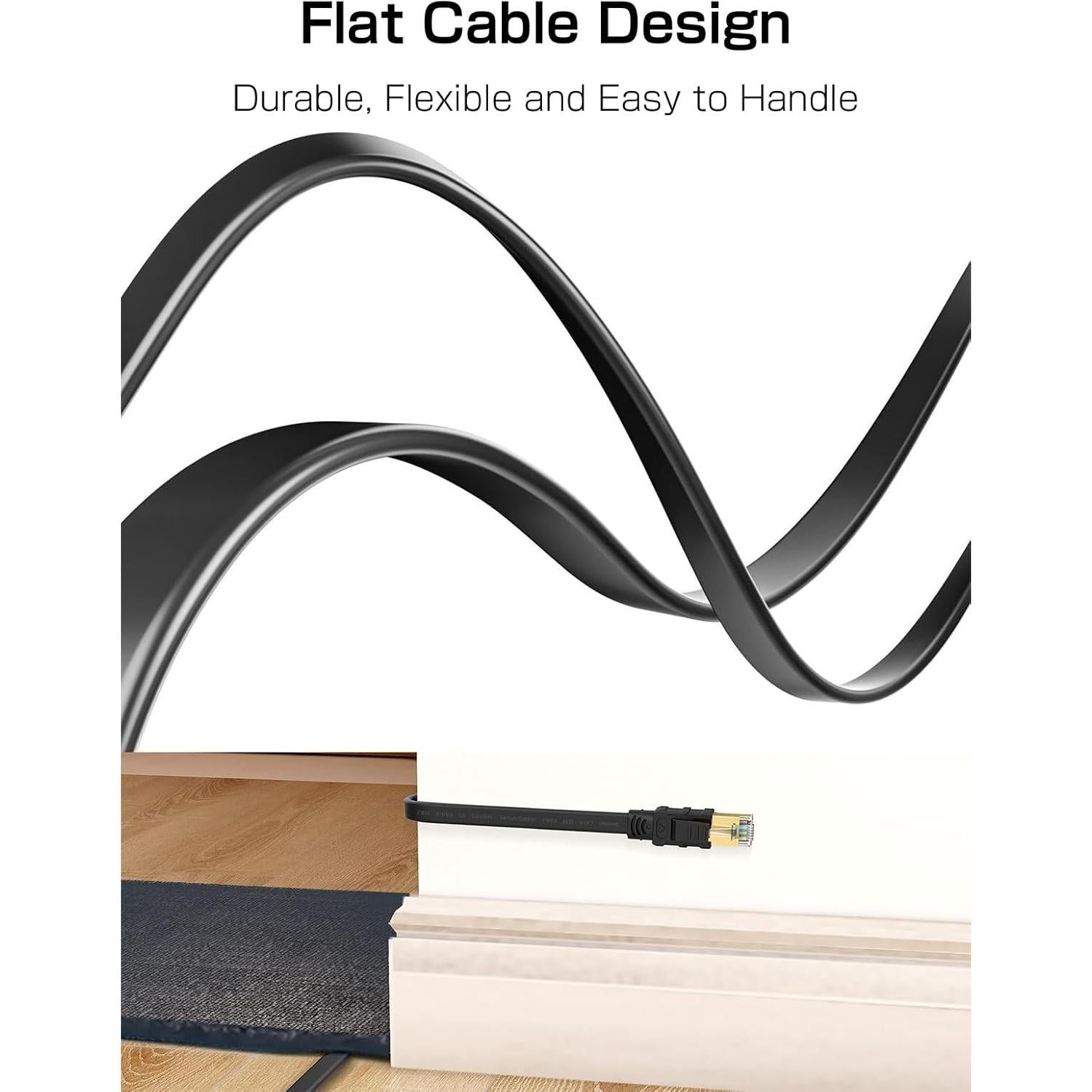 Cable Ethernet Cat 8 Senetem 30M 40Gbps 2000MHz RJ45 Plano