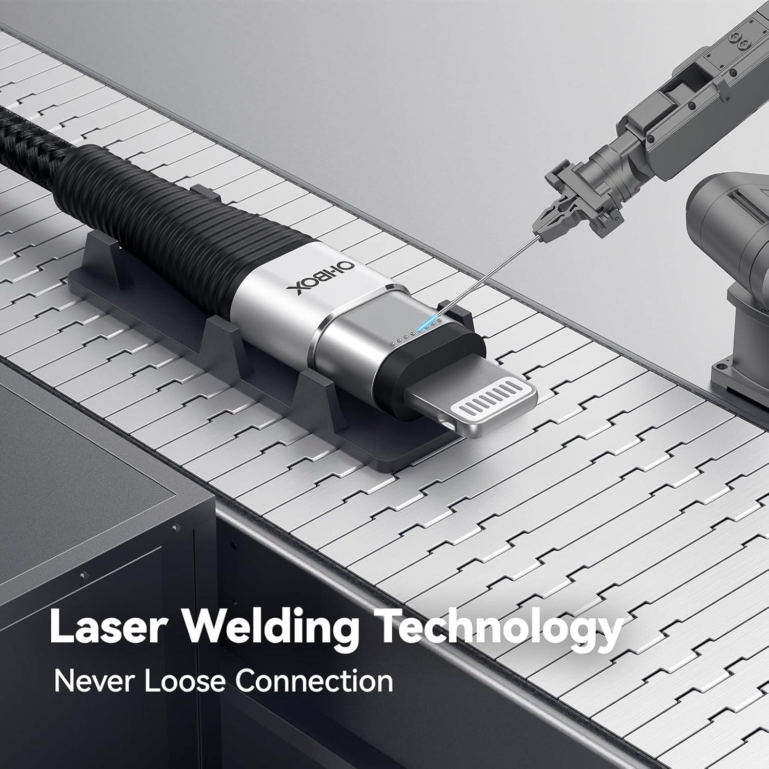 Cable de Cargador Largo 4.57m MFi para iPhone Negro