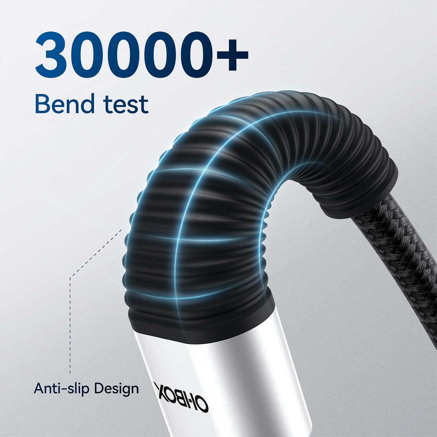 Cable de Cargador Largo 4.57m MFi para iPhone Negro