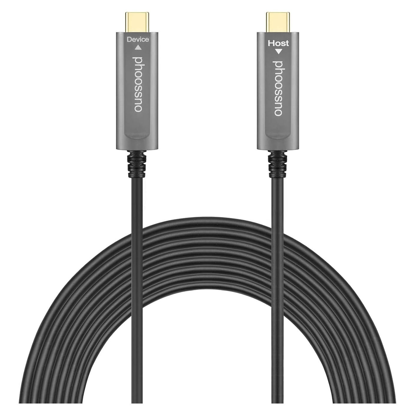 Cable Óptico USB C a C Phoossno 10Gbps 15m - Extensión Activa