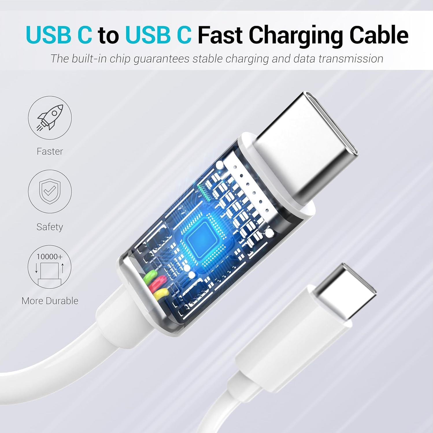 Cargador Rápido 30W USB C Shenzhen Xihuida 2 Cables 2m y 3.05m