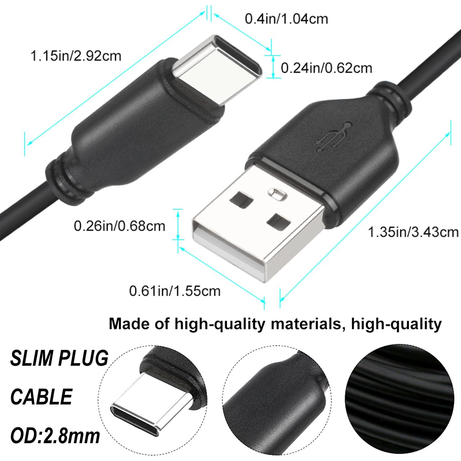 Cable USB C a USB A YOTETION 7.62 m Slim PVC 480Mbps