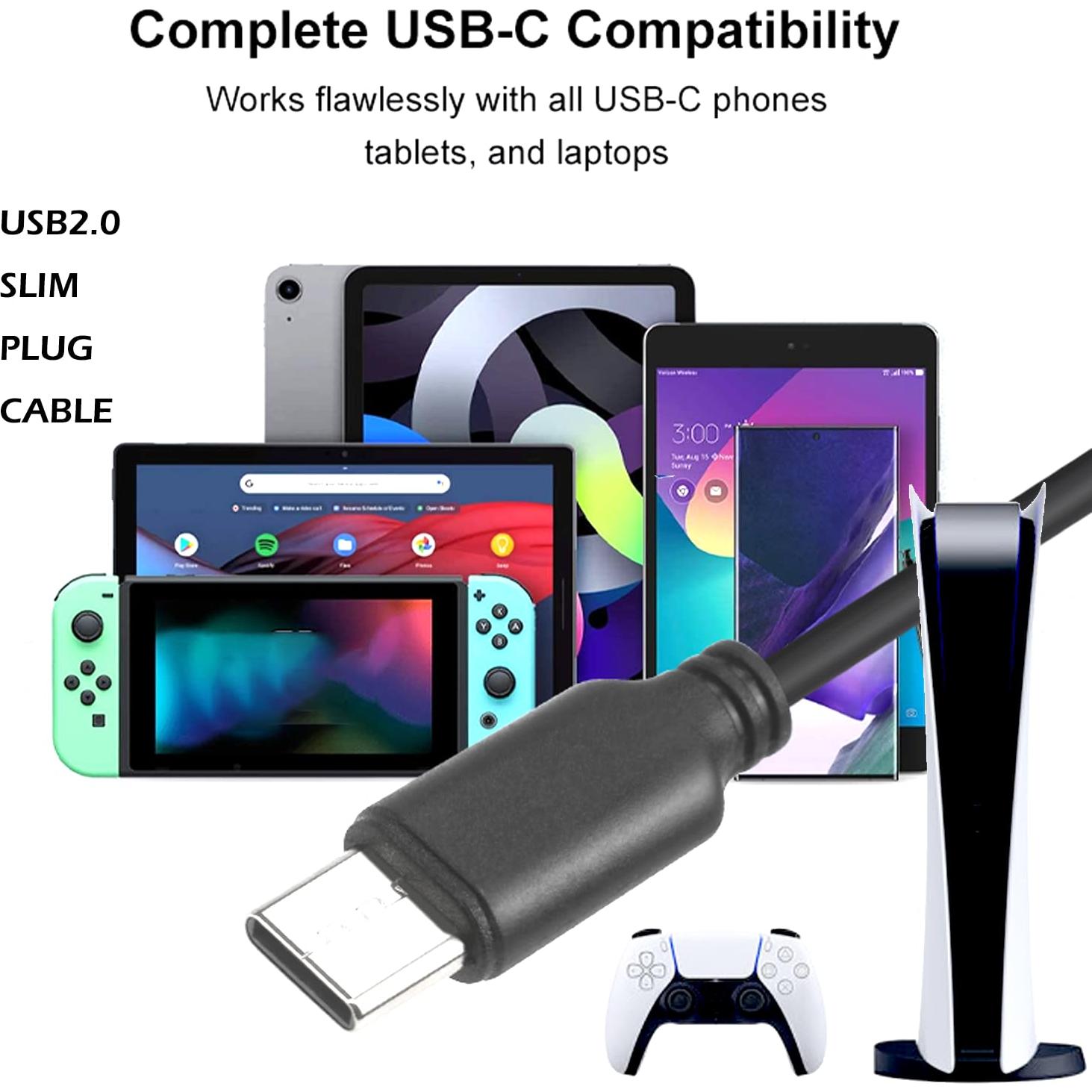 Cable USB C a USB A YOTETION 7.62 m Slim PVC 480Mbps