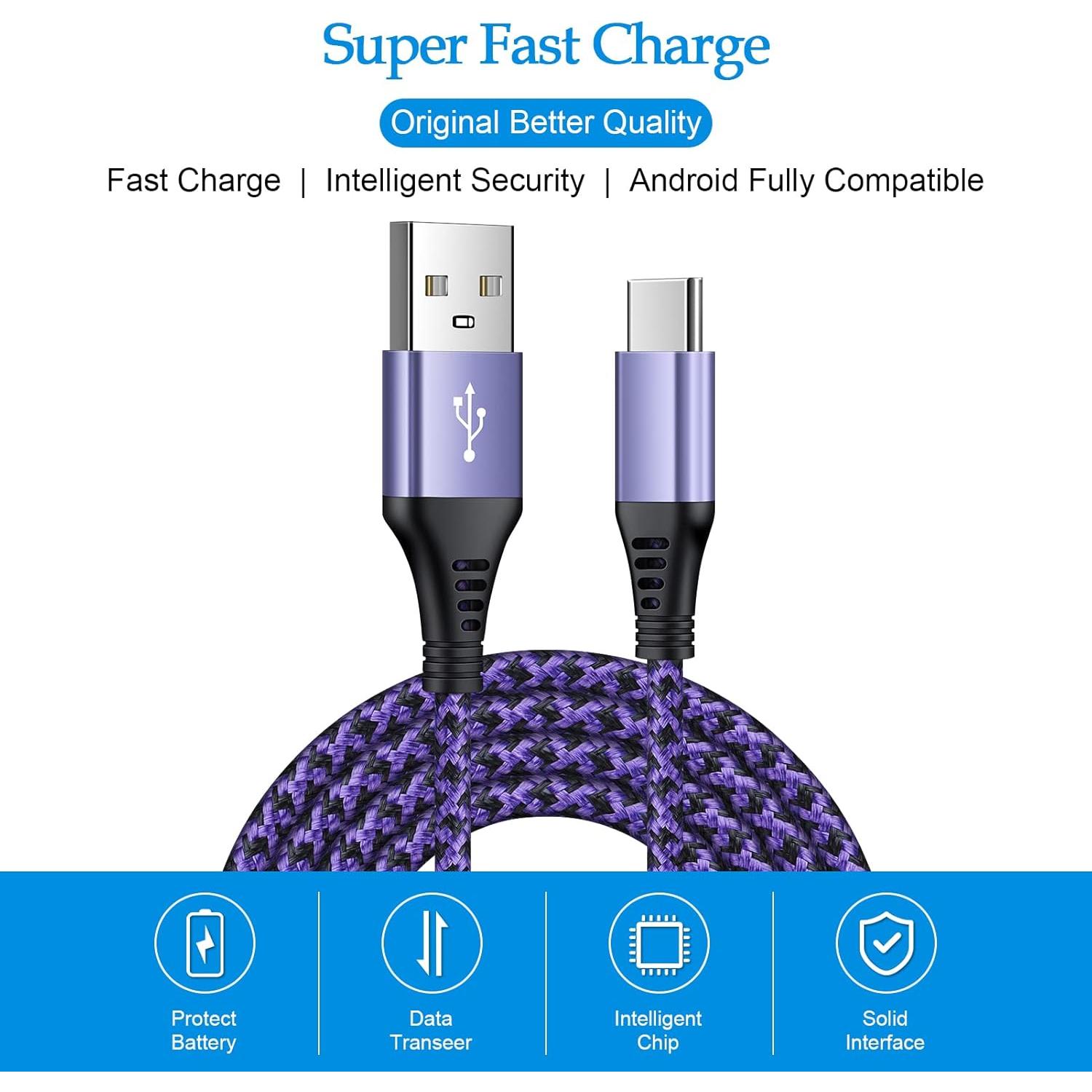 Cable USB Tipo C Carga Rápida 1.83m 2-Pack Kdiemees