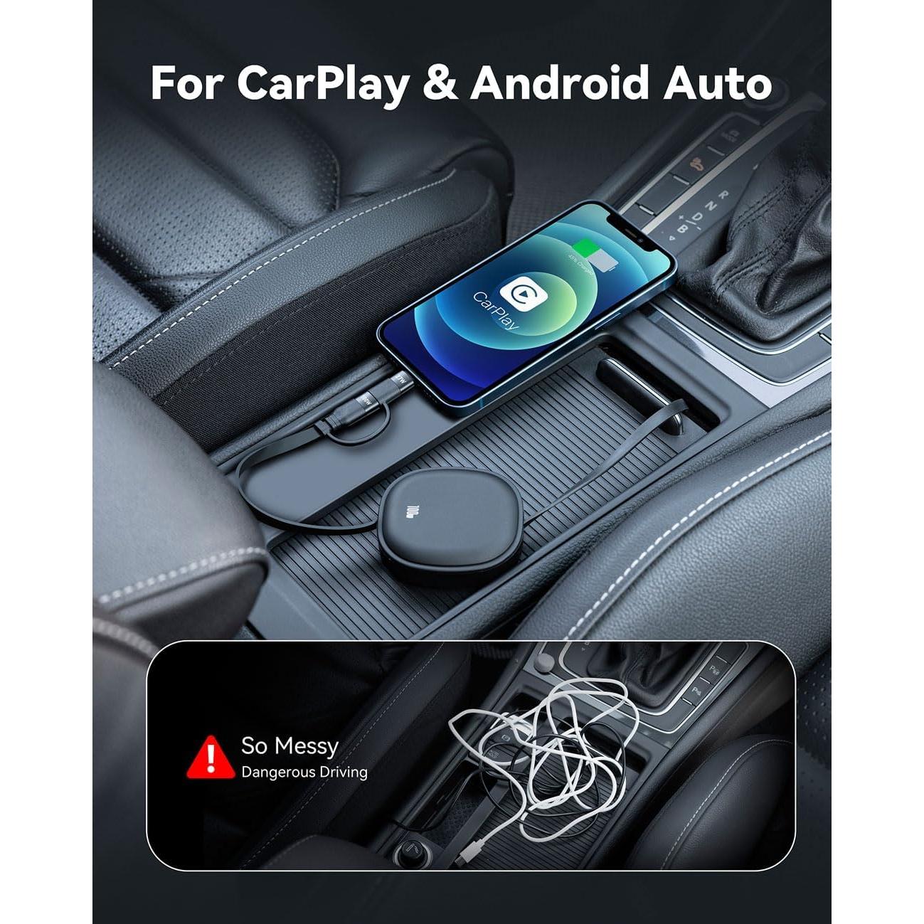 Cable USB Tipo C Retráctil 5 en 1 MINLU 100W 1.16m Negro