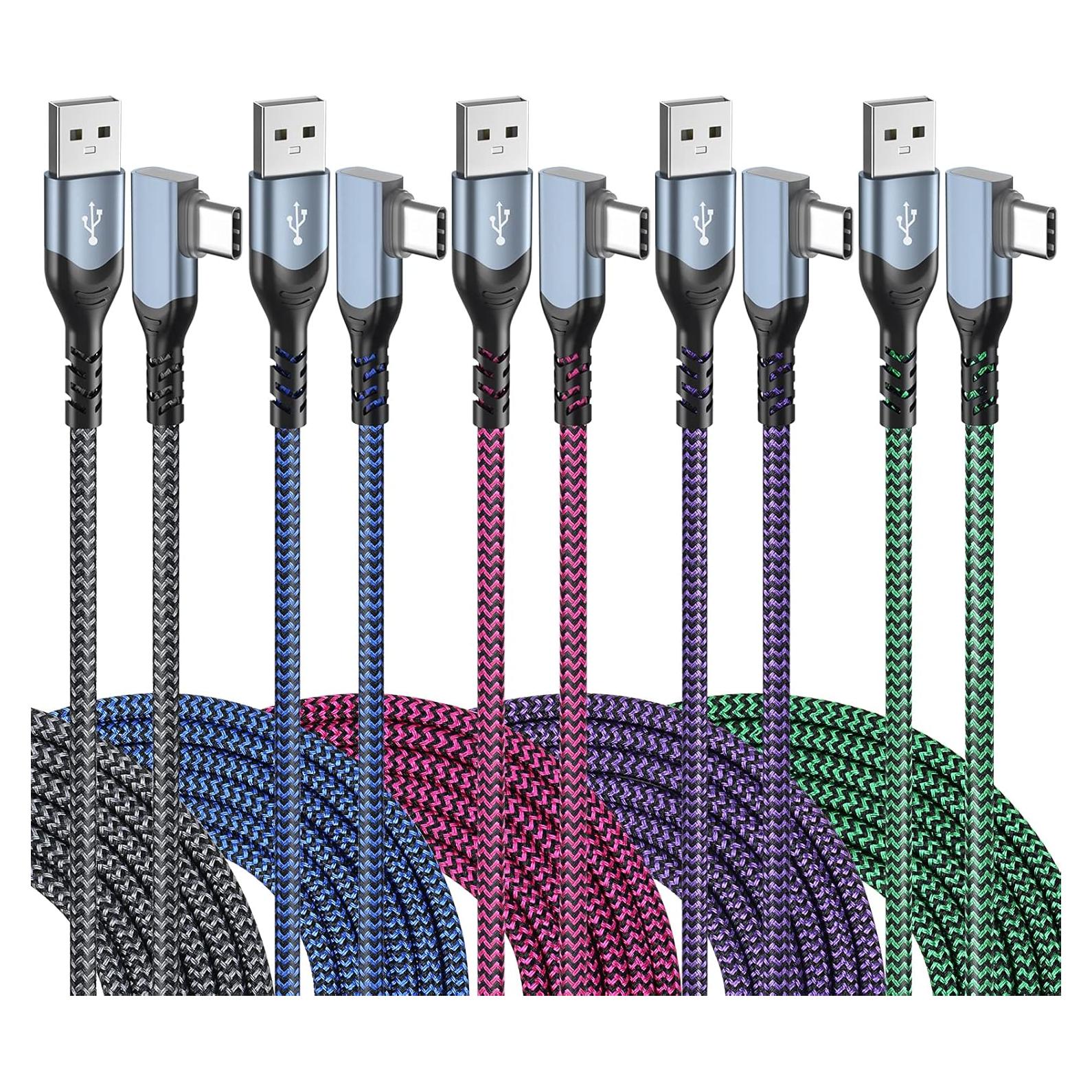 Cable USB C 3m OKRAY Paquete de 5 Cables Carga Rápida