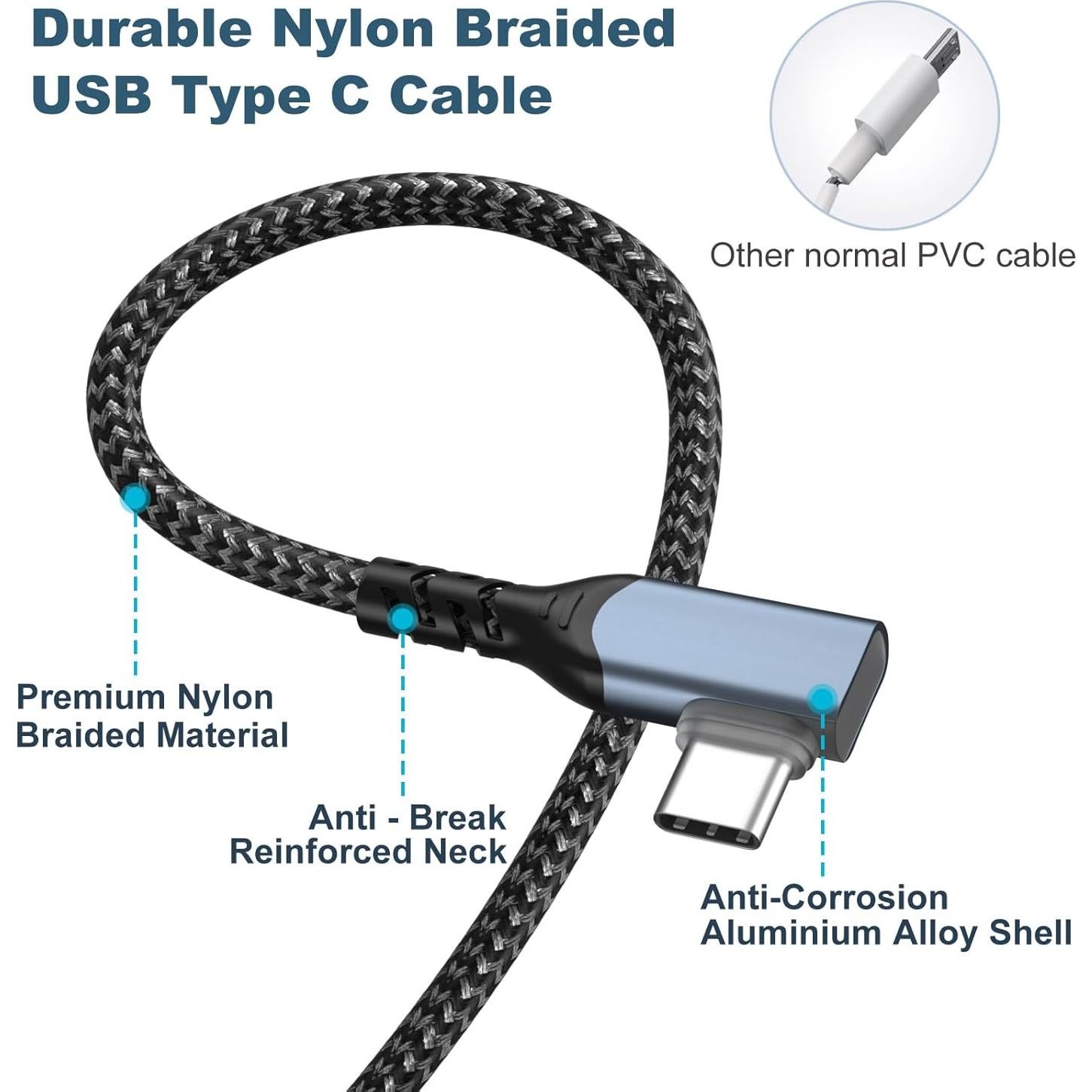 Cable USB C 3m OKRAY Paquete de 5 Cables Carga Rápida