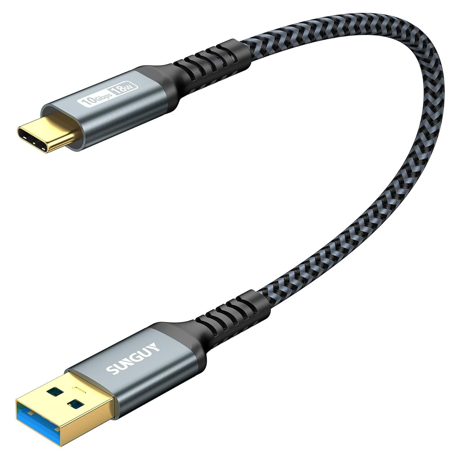Cable USB C 3.1 Gen2 SUNGUY 0.3m 10Gbps Carga Rápida
