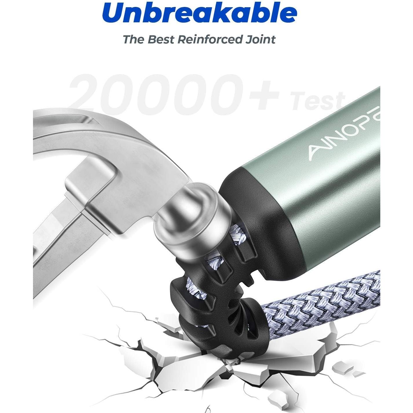 Cable de Impresora USB A a B AINOPE 3m Gris Trenzado Alta Velocidad