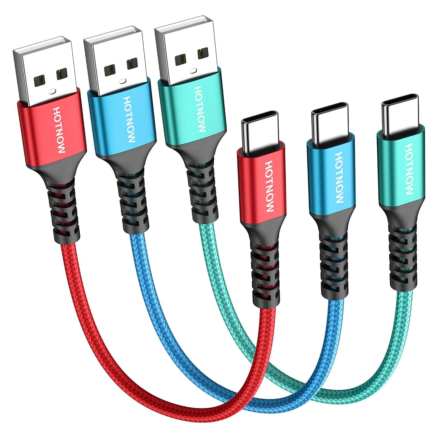 Cable USB C Corto 1ft HOTNOW Trenzado Nylon Carga Rápida