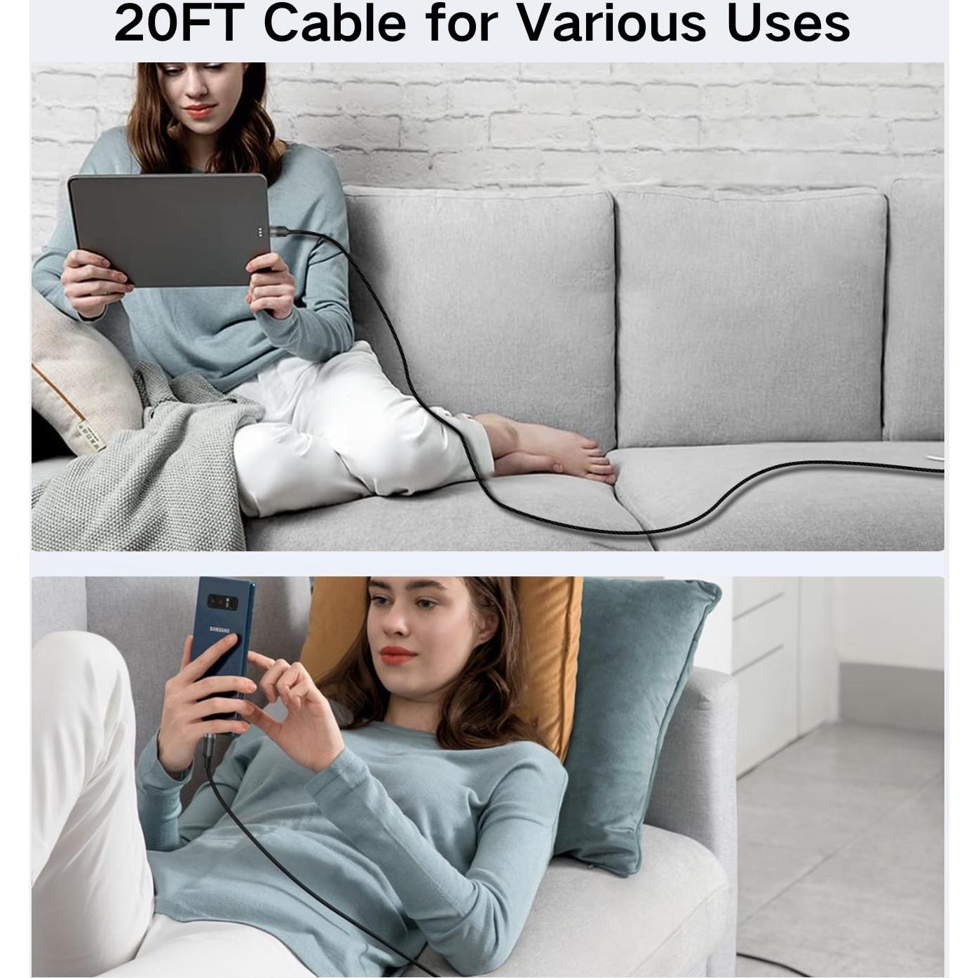 Cable USB C 20 pies 3A Carga Rápida Dongguan Zhenwei