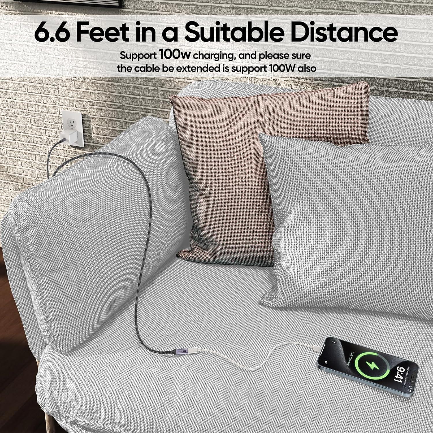 Cable Extensión USB C 2m DteeDck 100W 10Gbps 4K