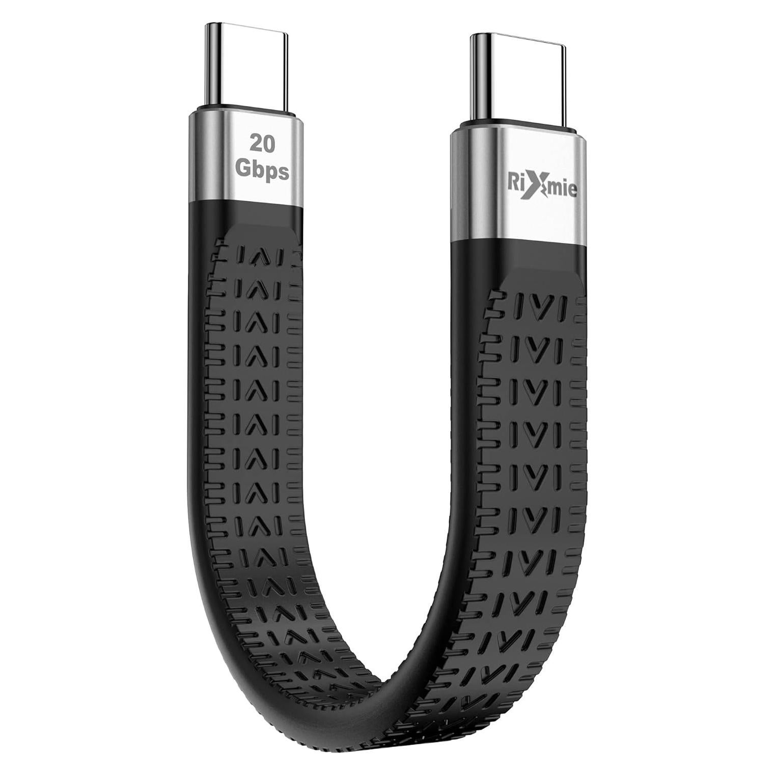 Cable USB-C Rixmie 12.7 cm Carga Rápida 100W 20Gbps
