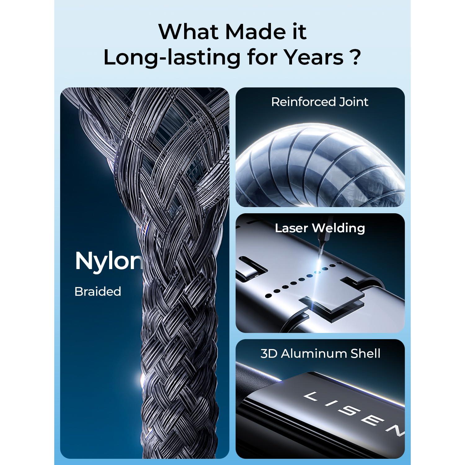 Cable USB C a Micro USB 1.0m LISEN 2-Pack Carga Rápida 2.4A